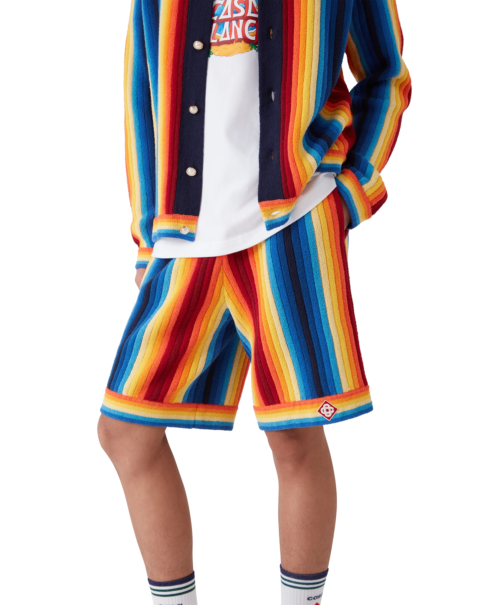 Gradient Stripe Towelling Shorts - 图片 4