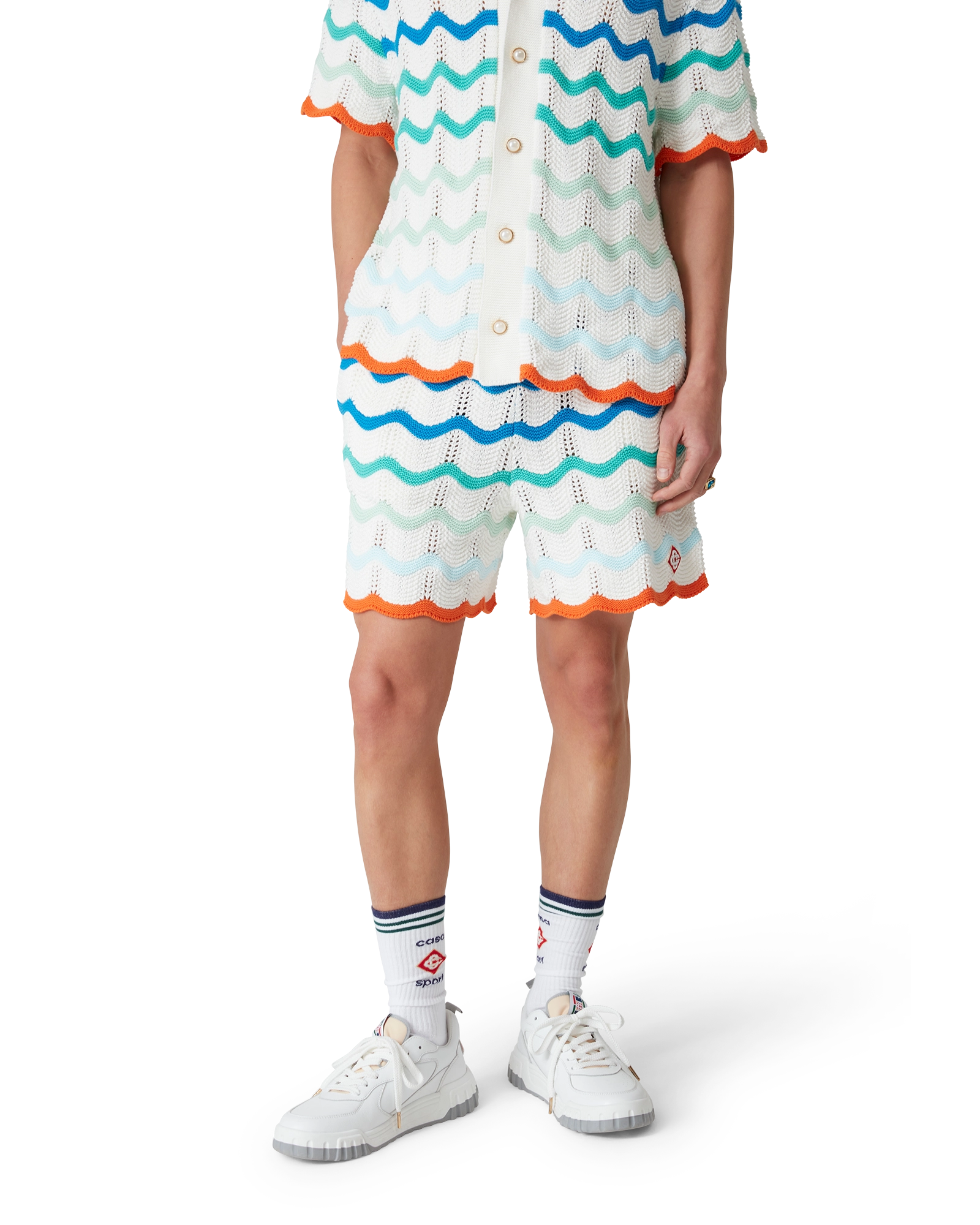 Gradient Wave Crochet Shorts - 图片 5