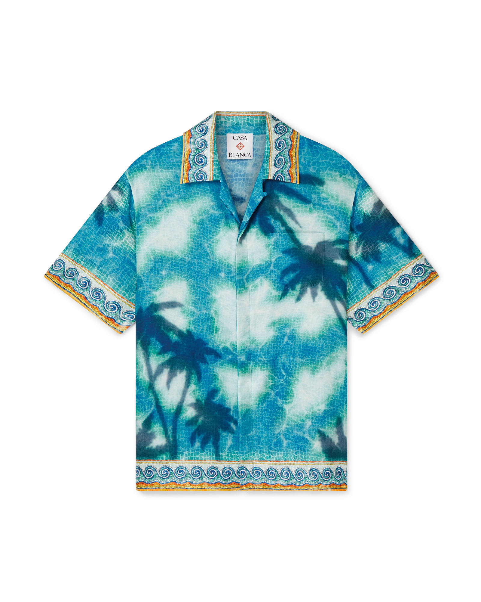Poolside Emblem Short Sleeve Silk Shirt