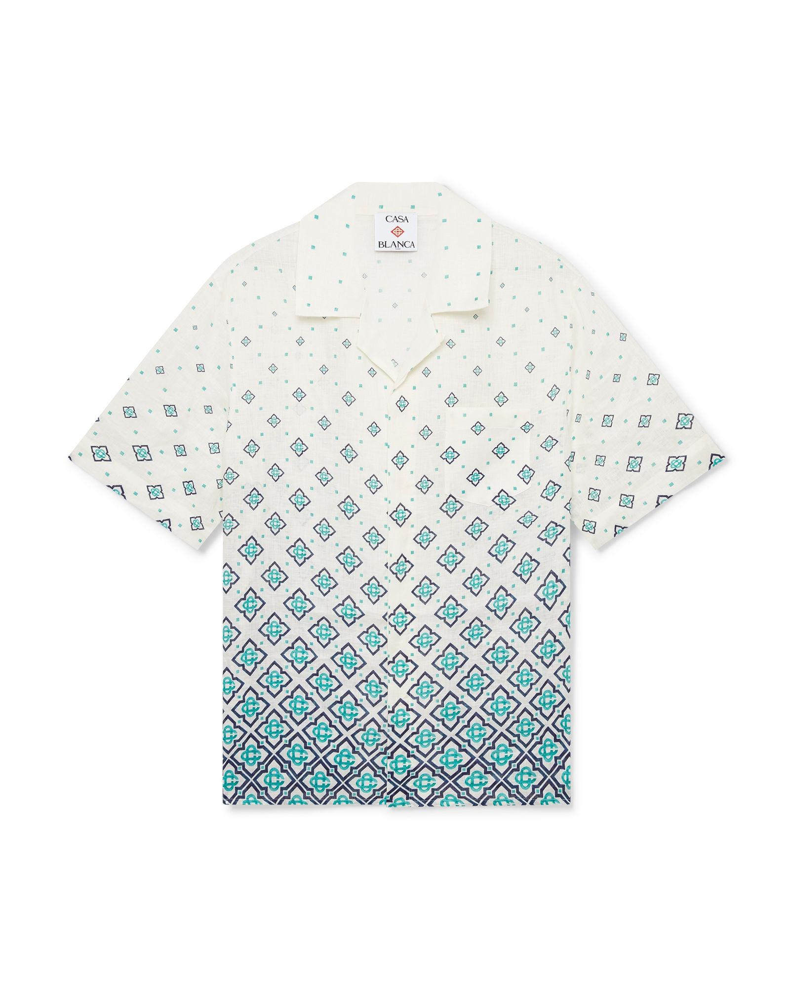 Gradient Monogram Short Sleeve Linen Shirt