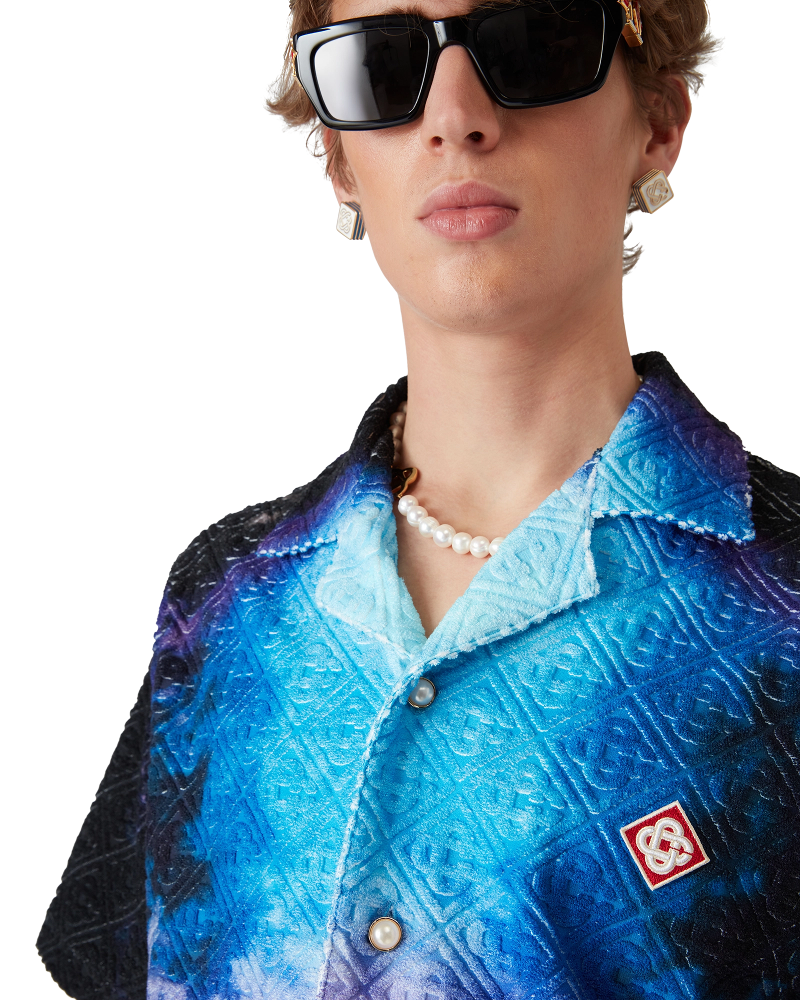 Gradient Short Sleeve Towelling Shirt - 图片 4