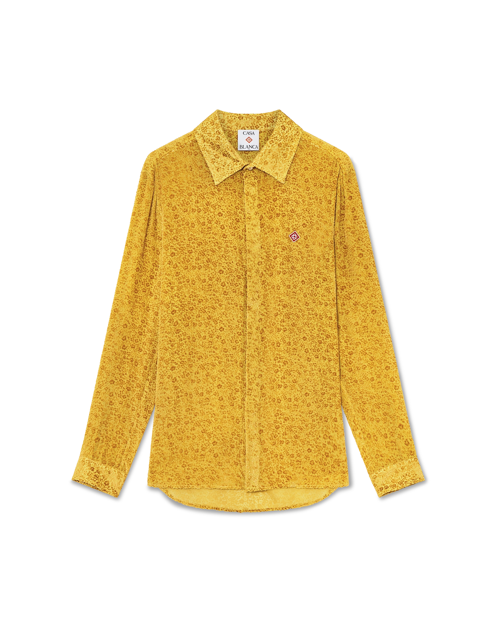 Floral Devoré Long Sleeve Silk Shirt