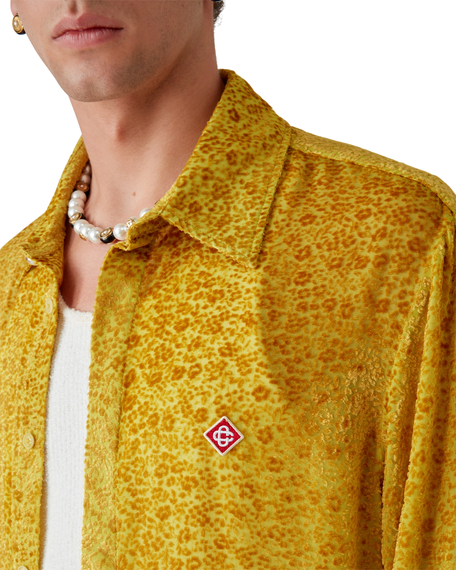 Floral Devoré Long Sleeve Silk Shirt - 图片 5