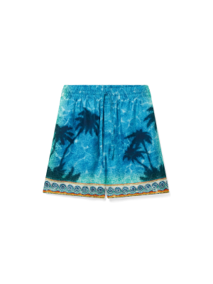 Poolside Emblem Silk Shorts