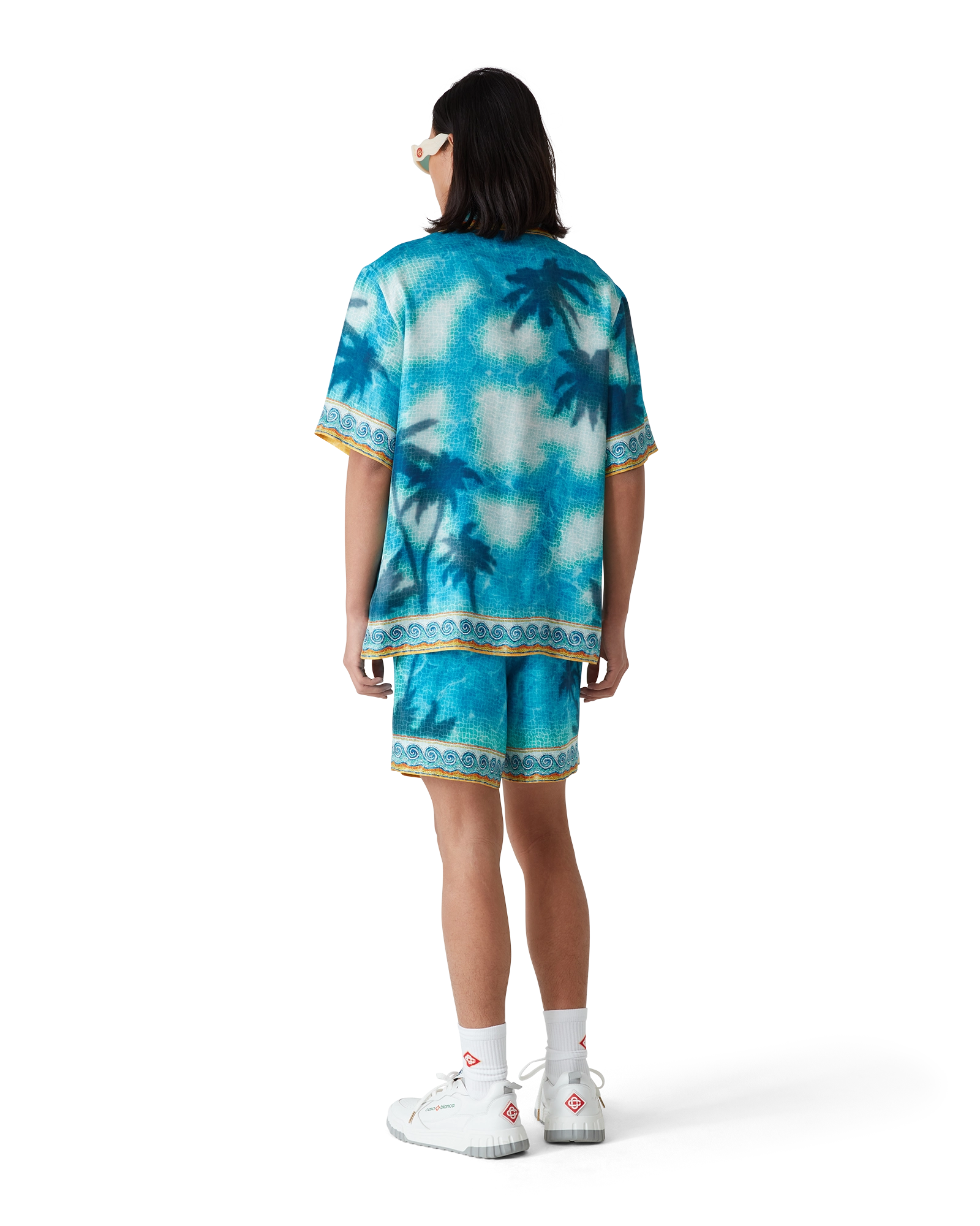 Poolside Emblem Short Sleeve Silk Shirt - 图片 3