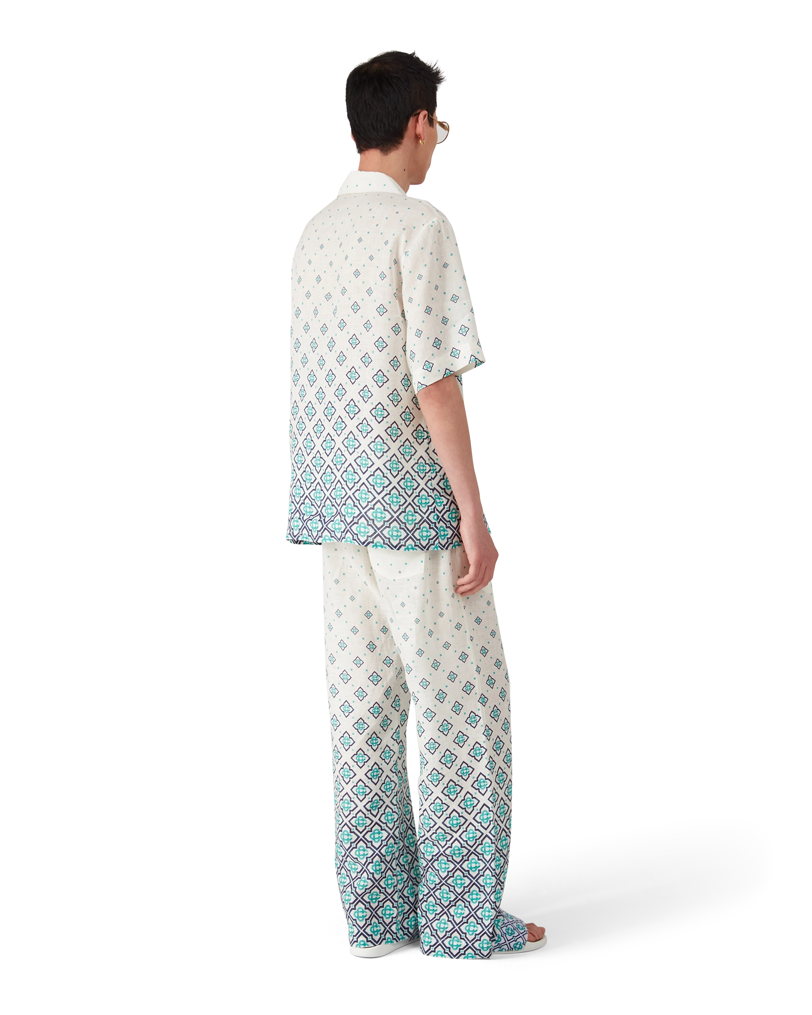 Gradient Monogram Linen Trousers - 图片 5