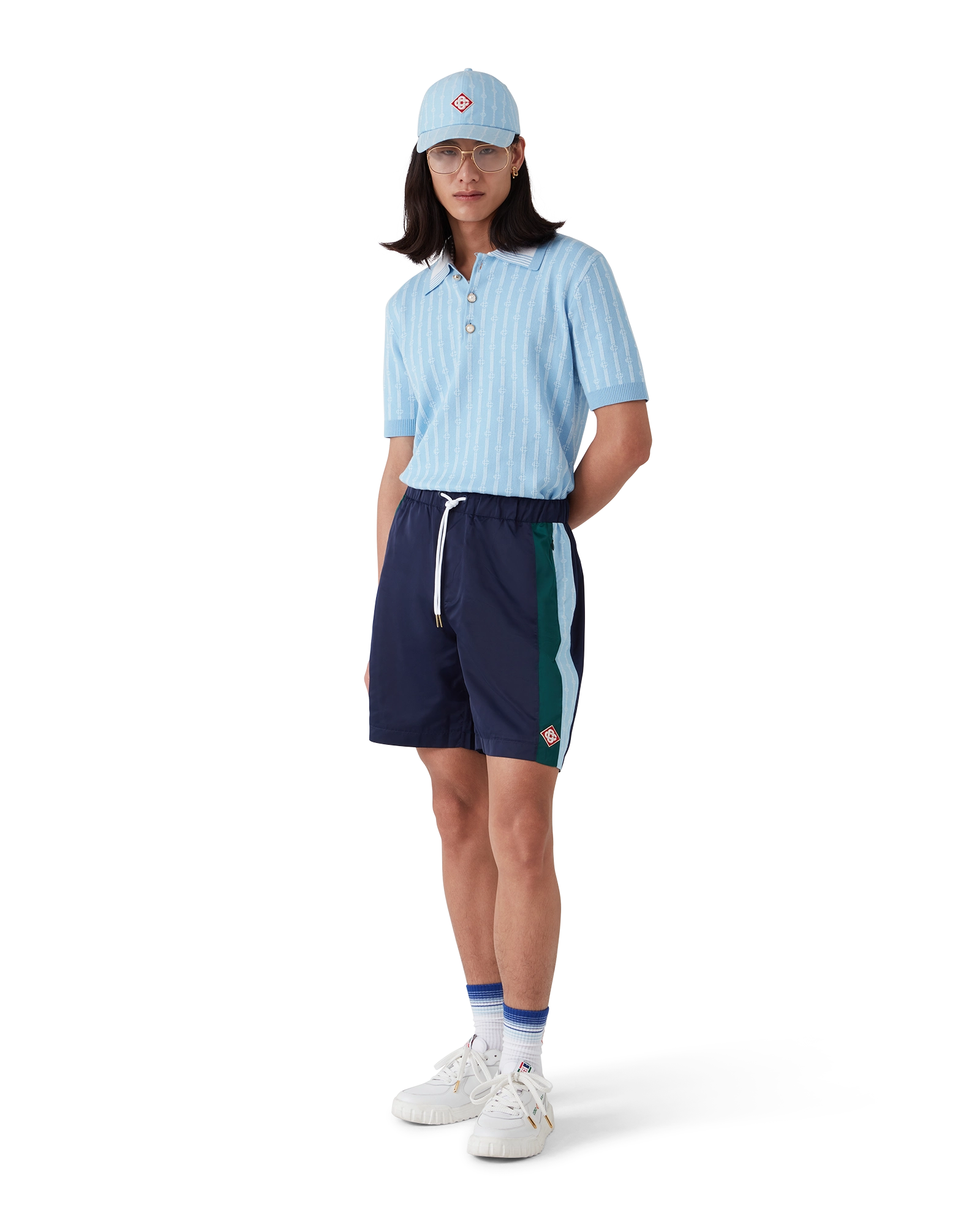Pinstripe Laurel Track Shorts - 图片 2