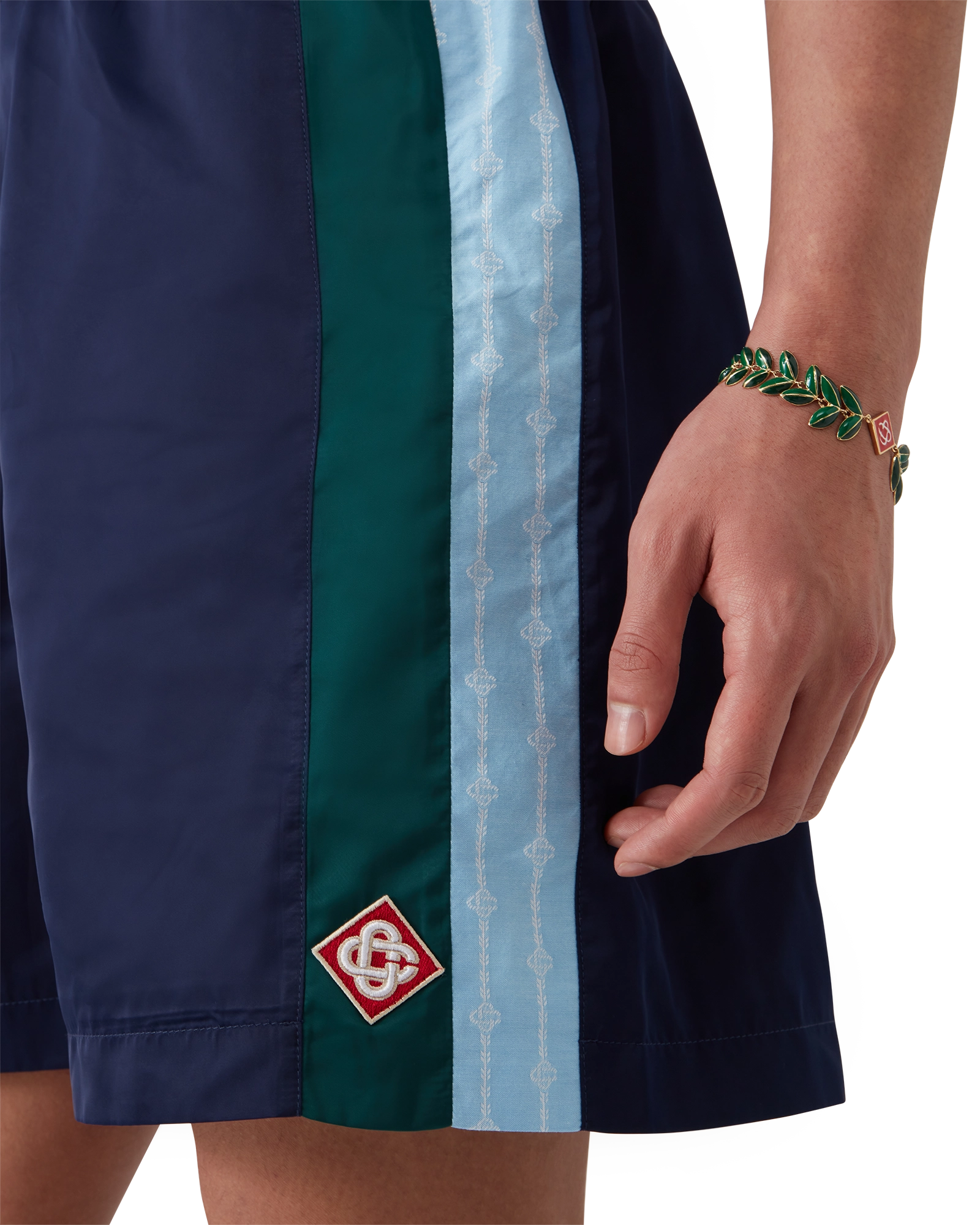 Pinstripe Laurel Track Shorts - 图片 5