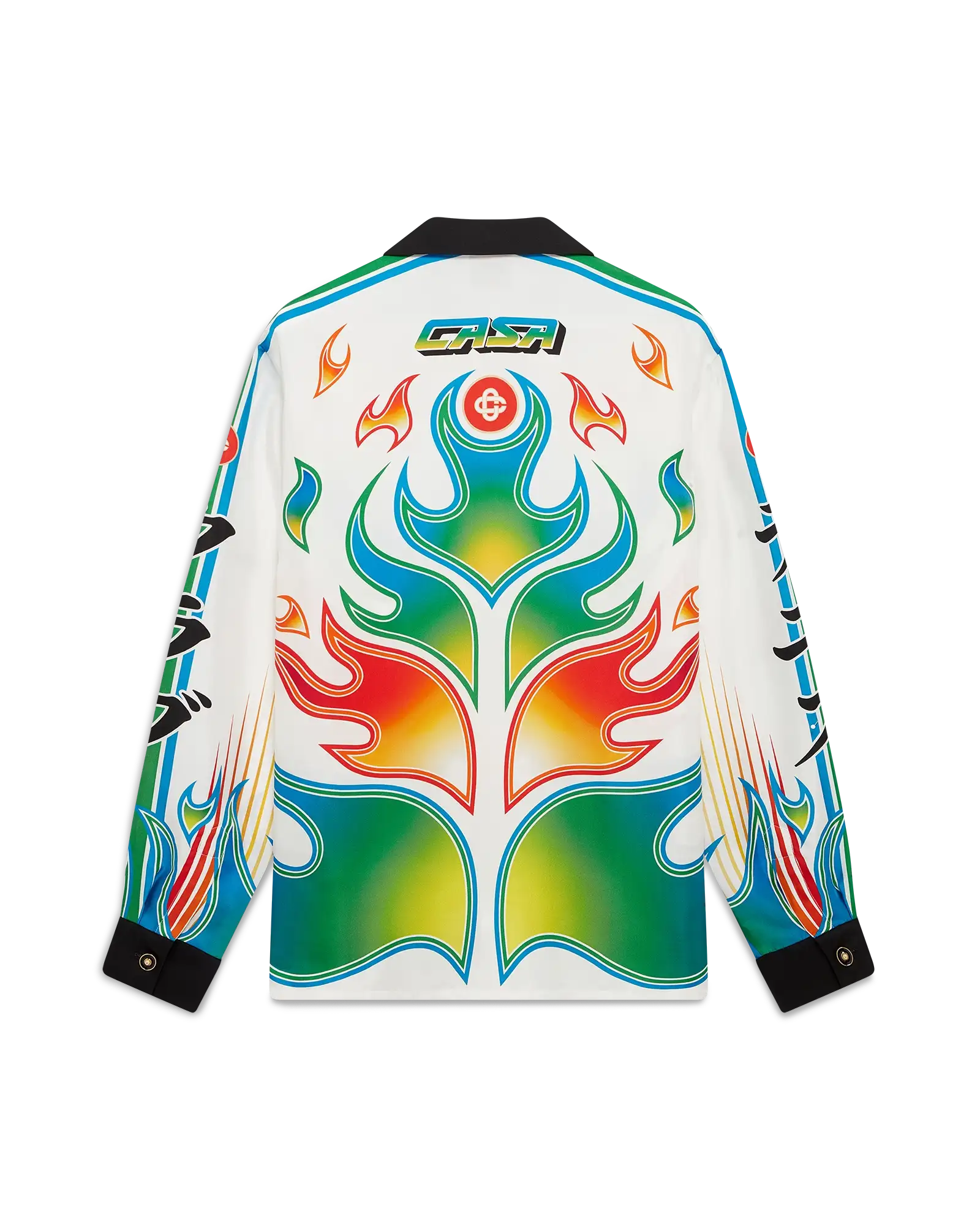 Flame Laurel Long Sleeve Silk Twill Shirt