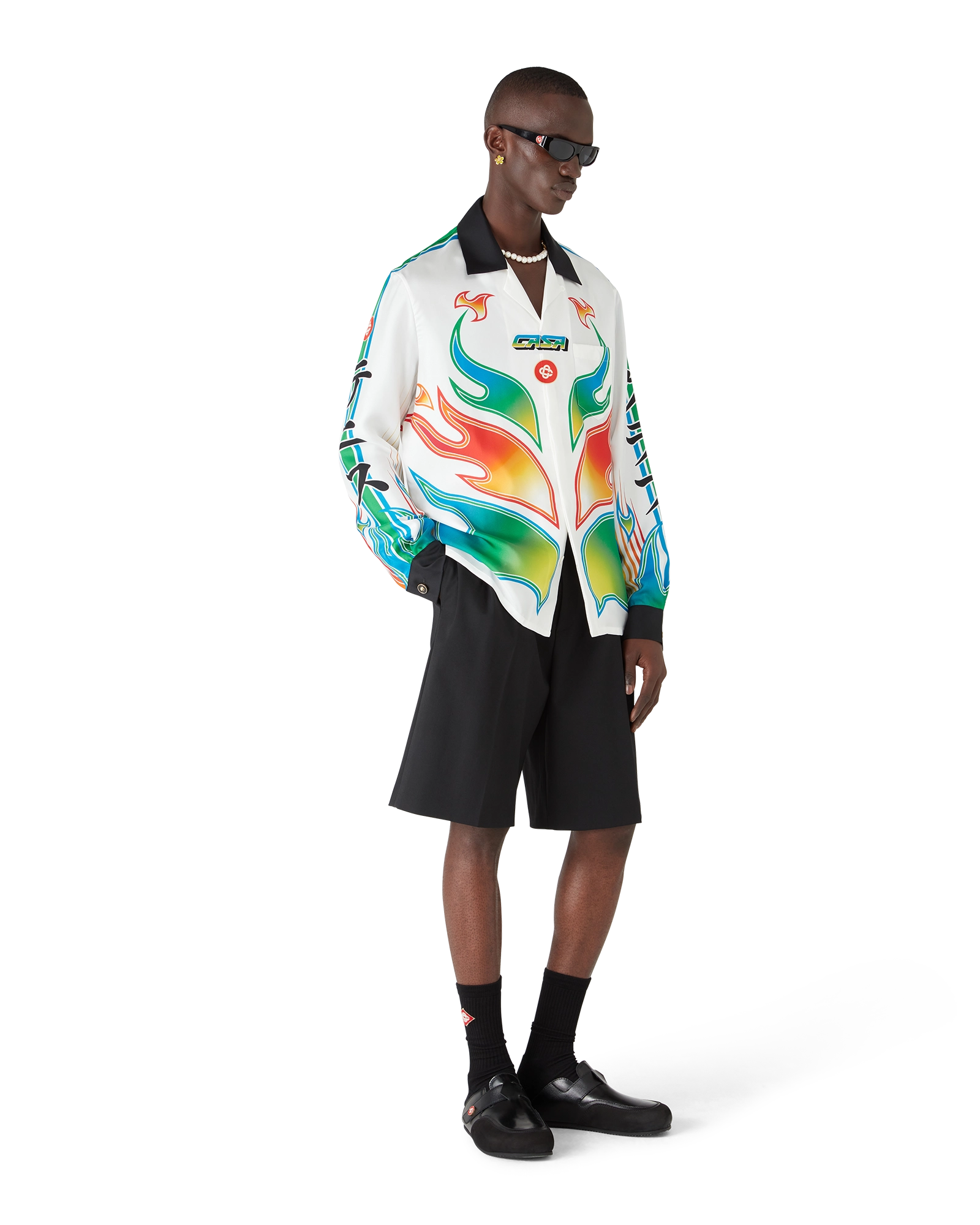 Flame Laurel Long Sleeve Silk Twill Shirt - 图片 5