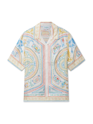 Crayon Vase Short Sleeve Silk Shirt