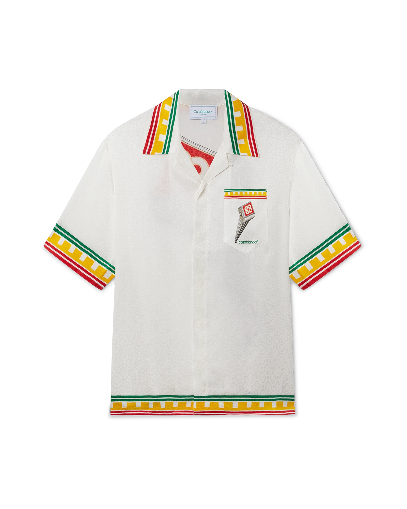 Leaning Column Short Sleeve Silk Shirt - 图片 2