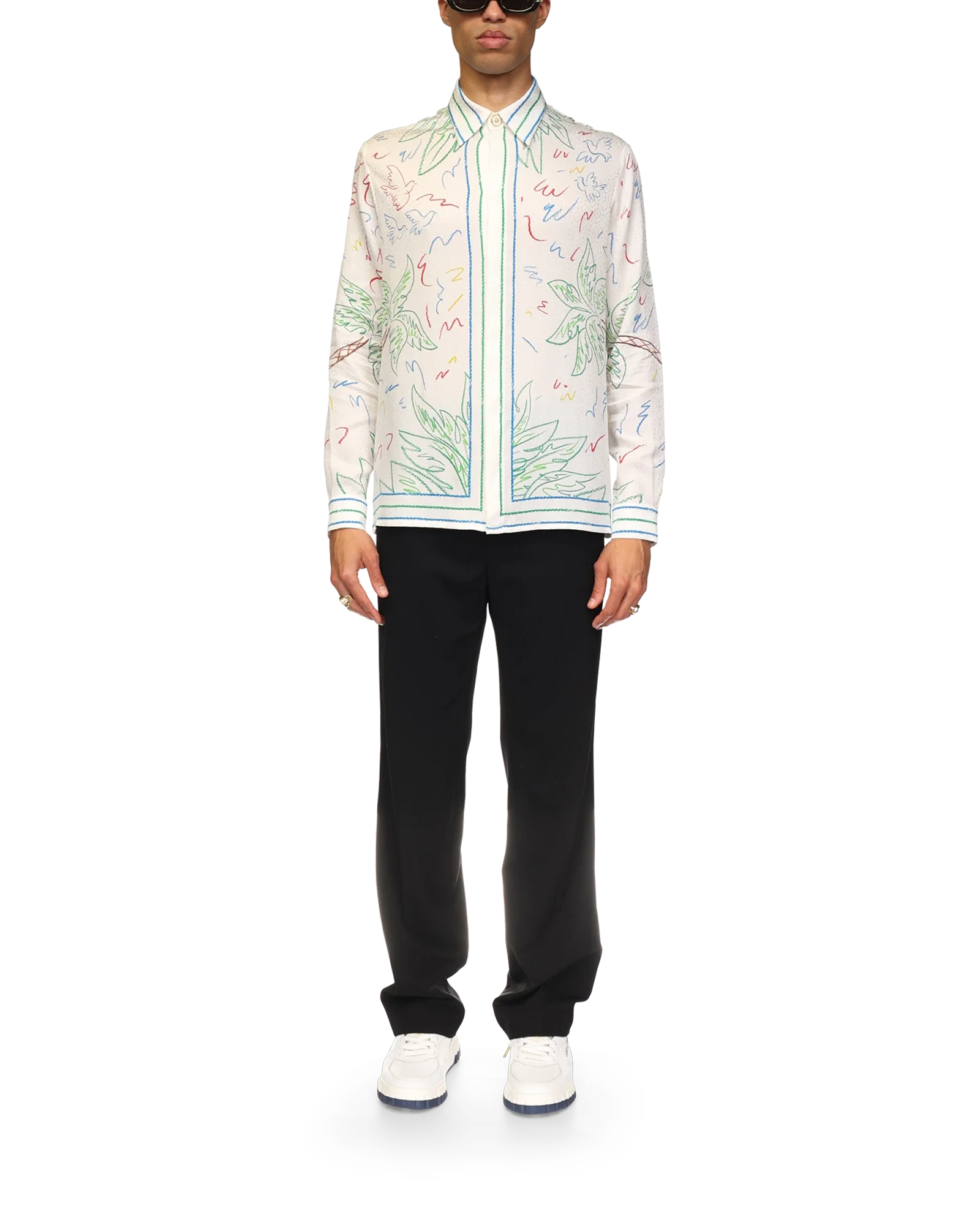 Crayon Tennis Club Long Sleeve Silk Shirt - 图片 2