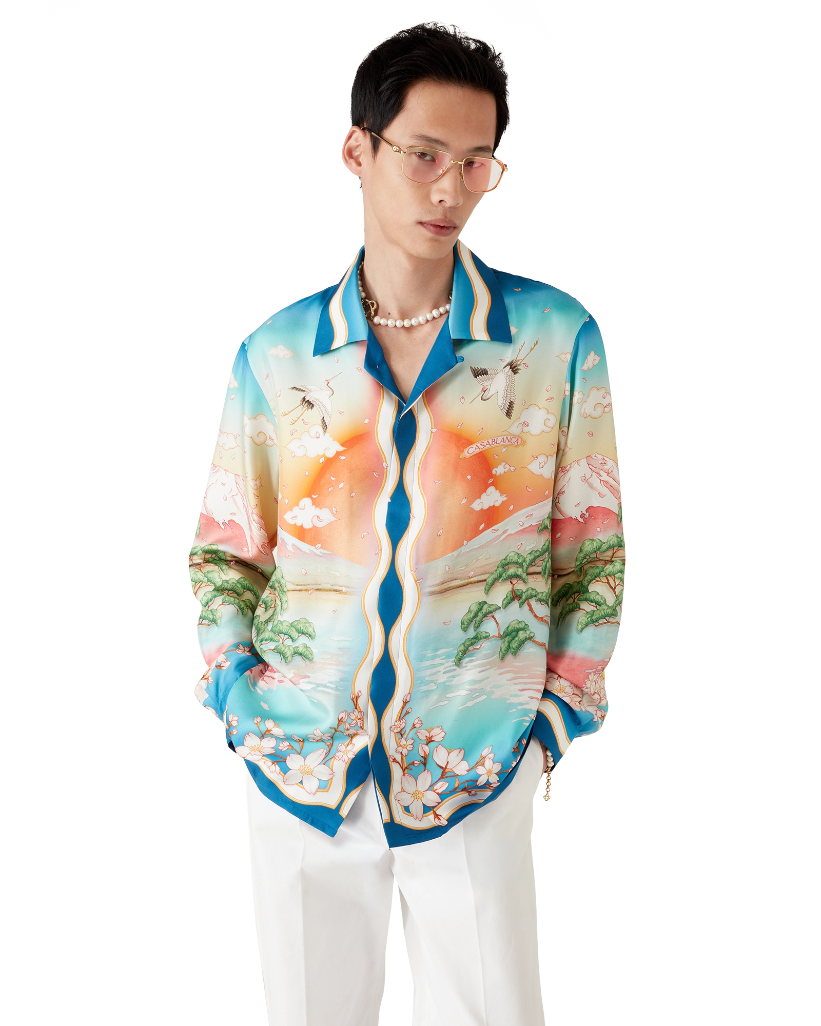 Tennis Club Long Sleeve Silk Shirt - 图片 4