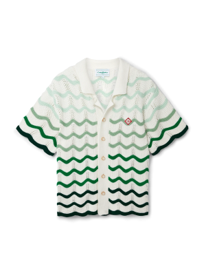 Wavy Gradient Crochet Shirt
