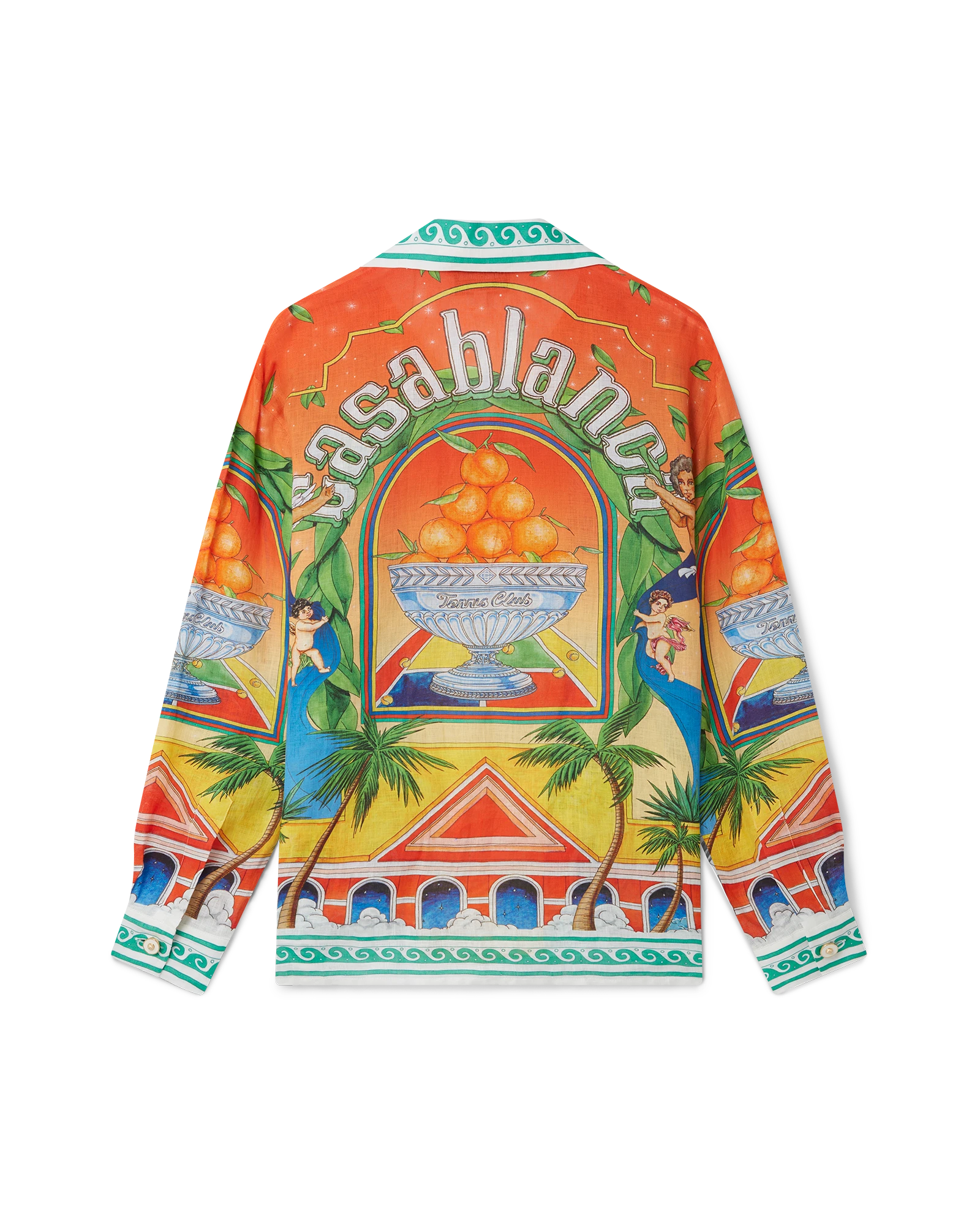 Trophy Orange Linen Long Sleeve Shirt