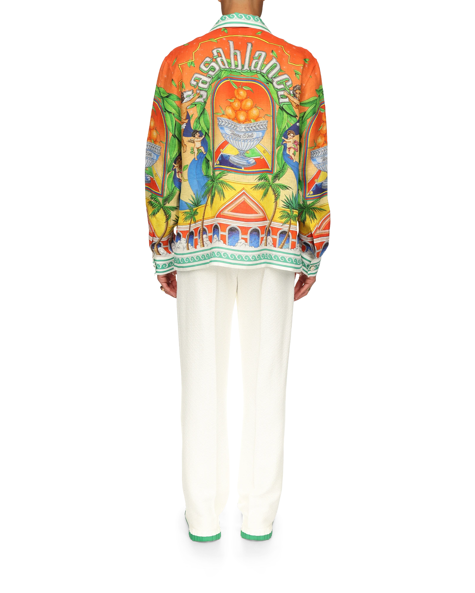 Trophy Orange Linen Long Sleeve Shirt - 图片 2