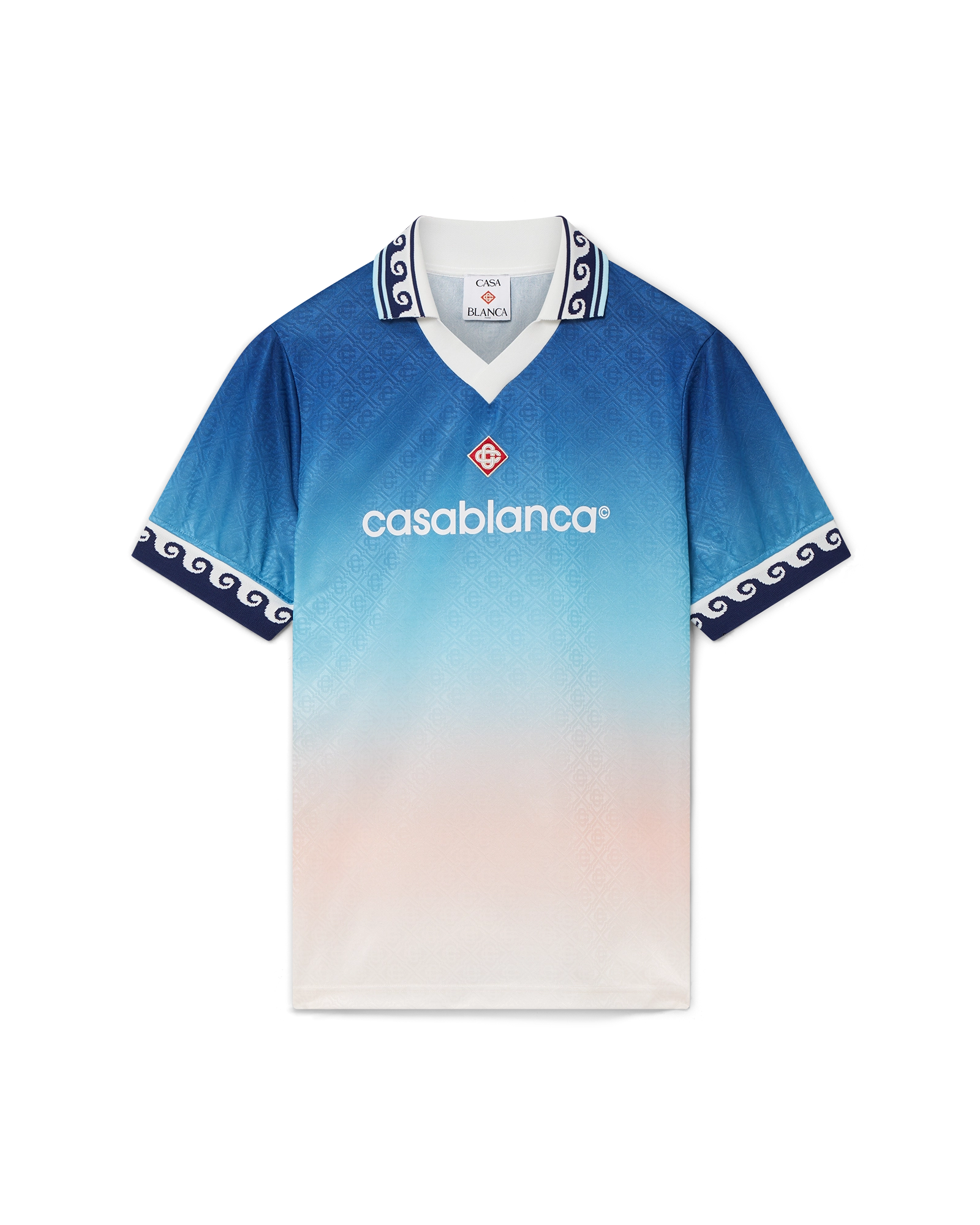 Jacquard Gradient Short Sleeve Football Shirt