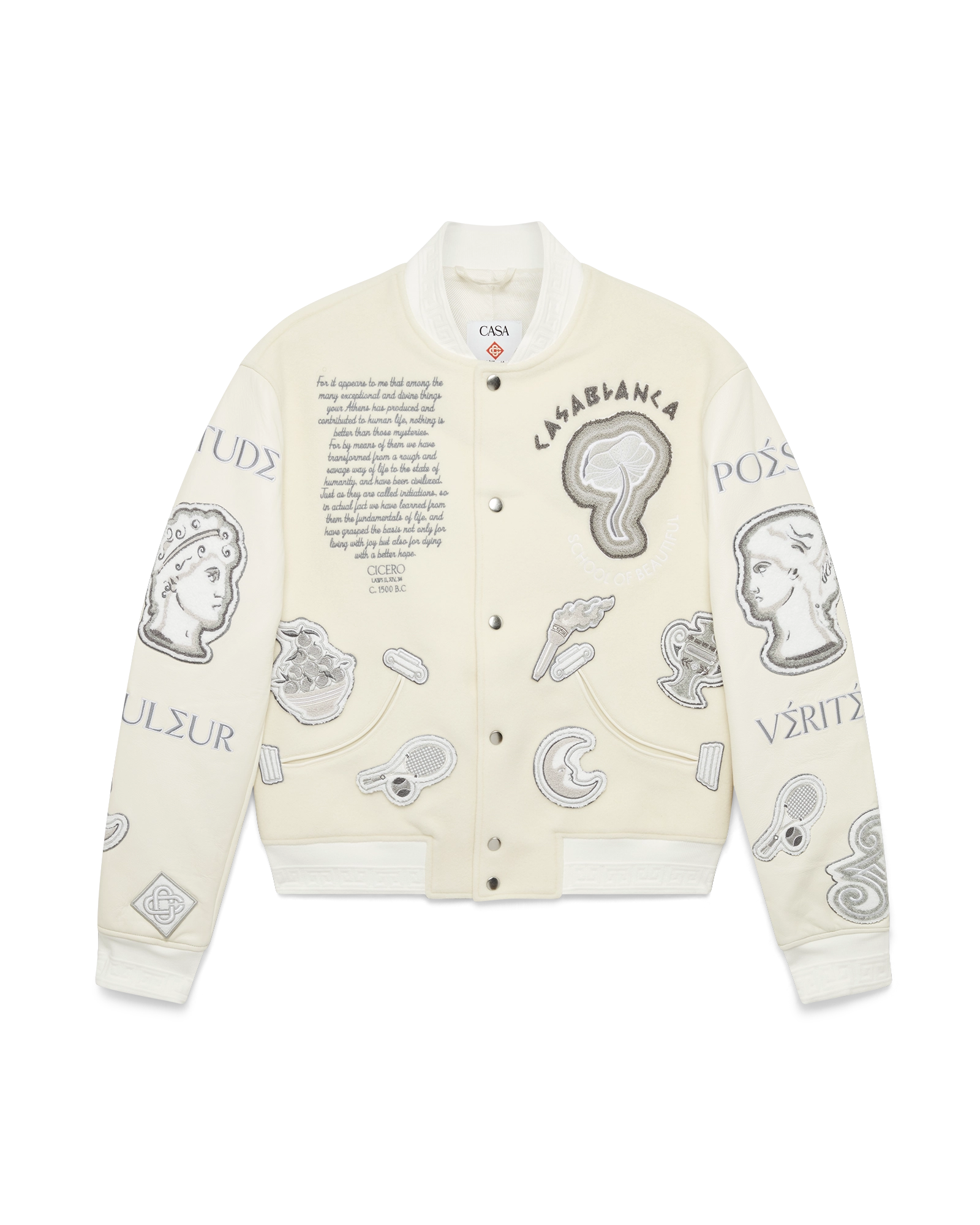 Chenille Patchwork Bomber Jacket