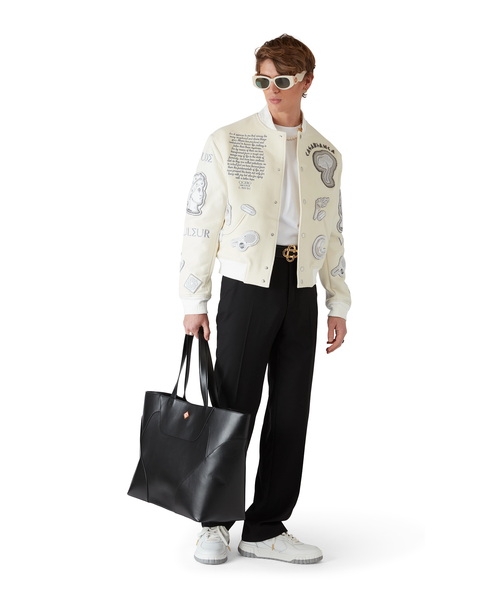 Chenille Patchwork Bomber Jacket - 图片 2