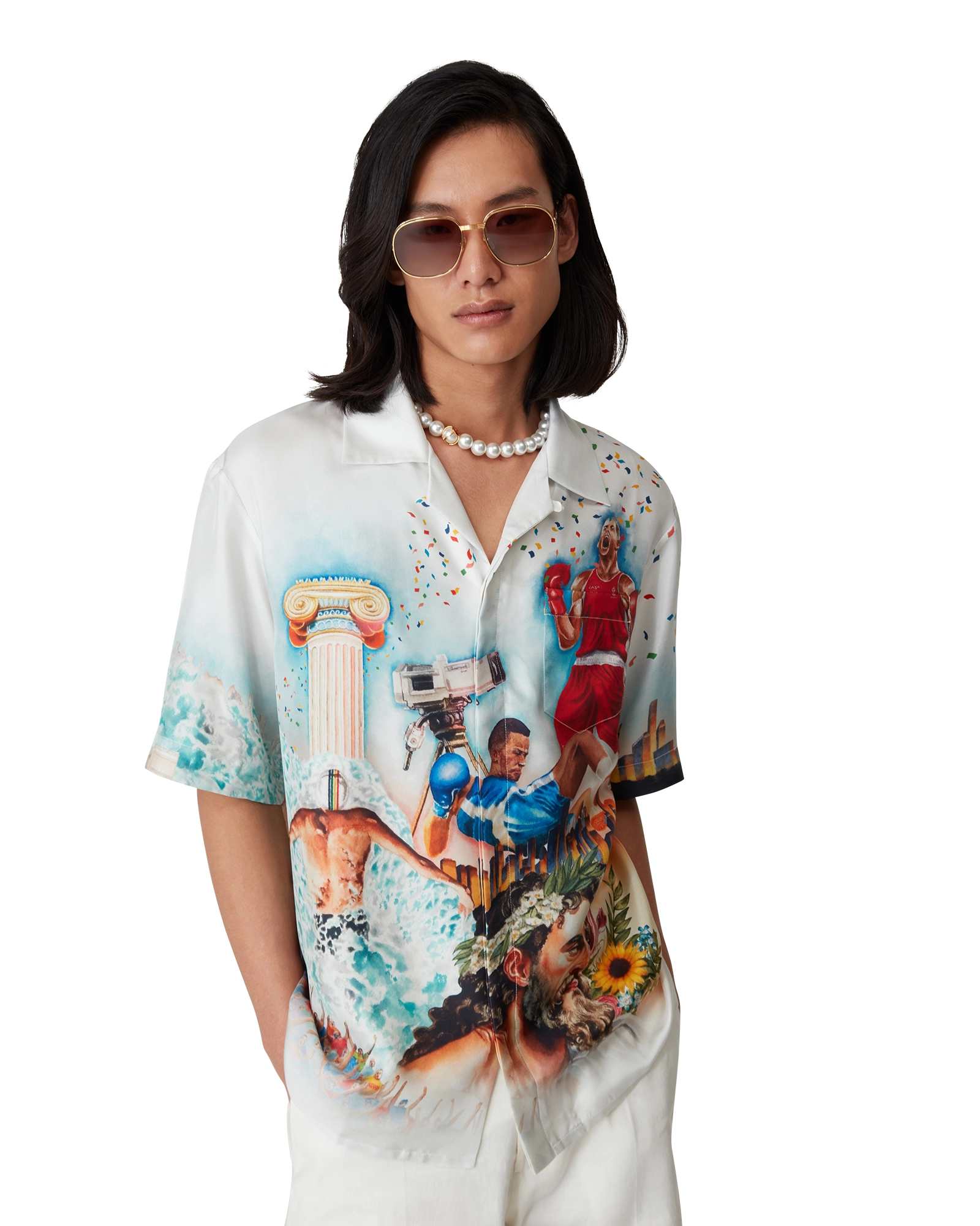 Celebration Du Sport Short Sleeve Silk Shirt - 图片 5