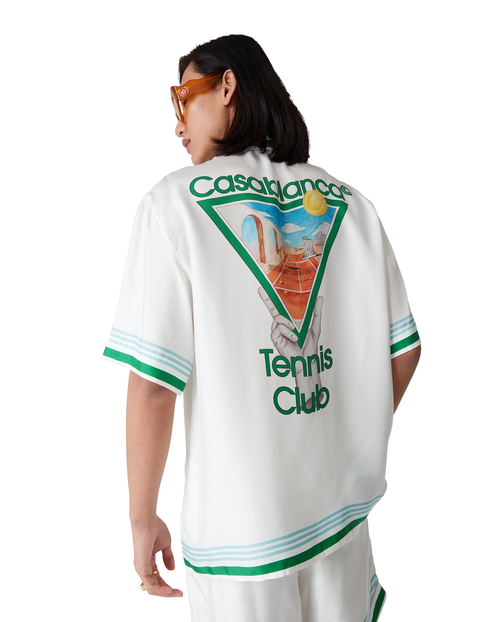 Metaphysical Tennis Icon Short-Sleeve Silk Shirt - 图片 9