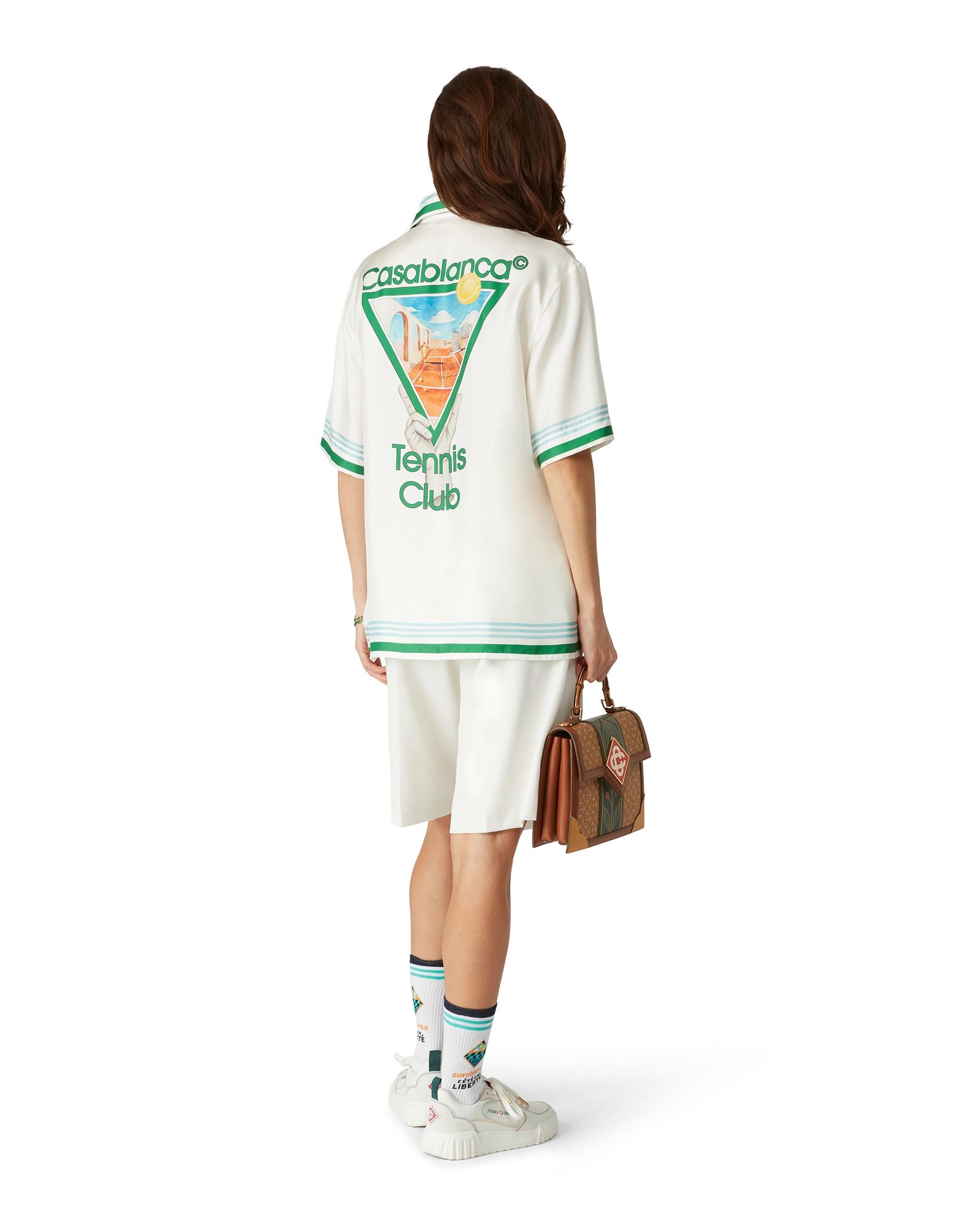 Metaphysical Tennis Icon Short-Sleeve Silk Shirt - 图片 3