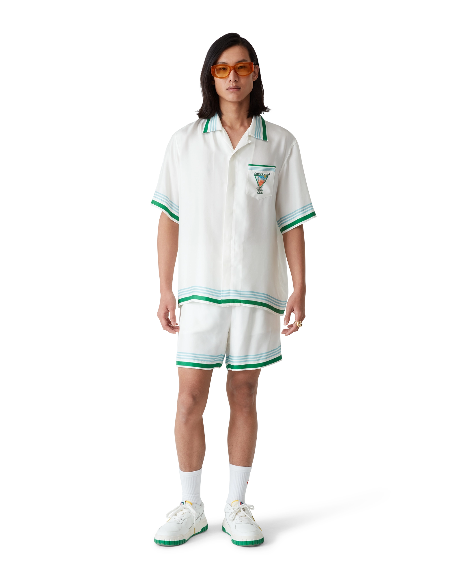 Metaphysical Tennis Icon Short-Sleeve Silk Shirt - 图片 6