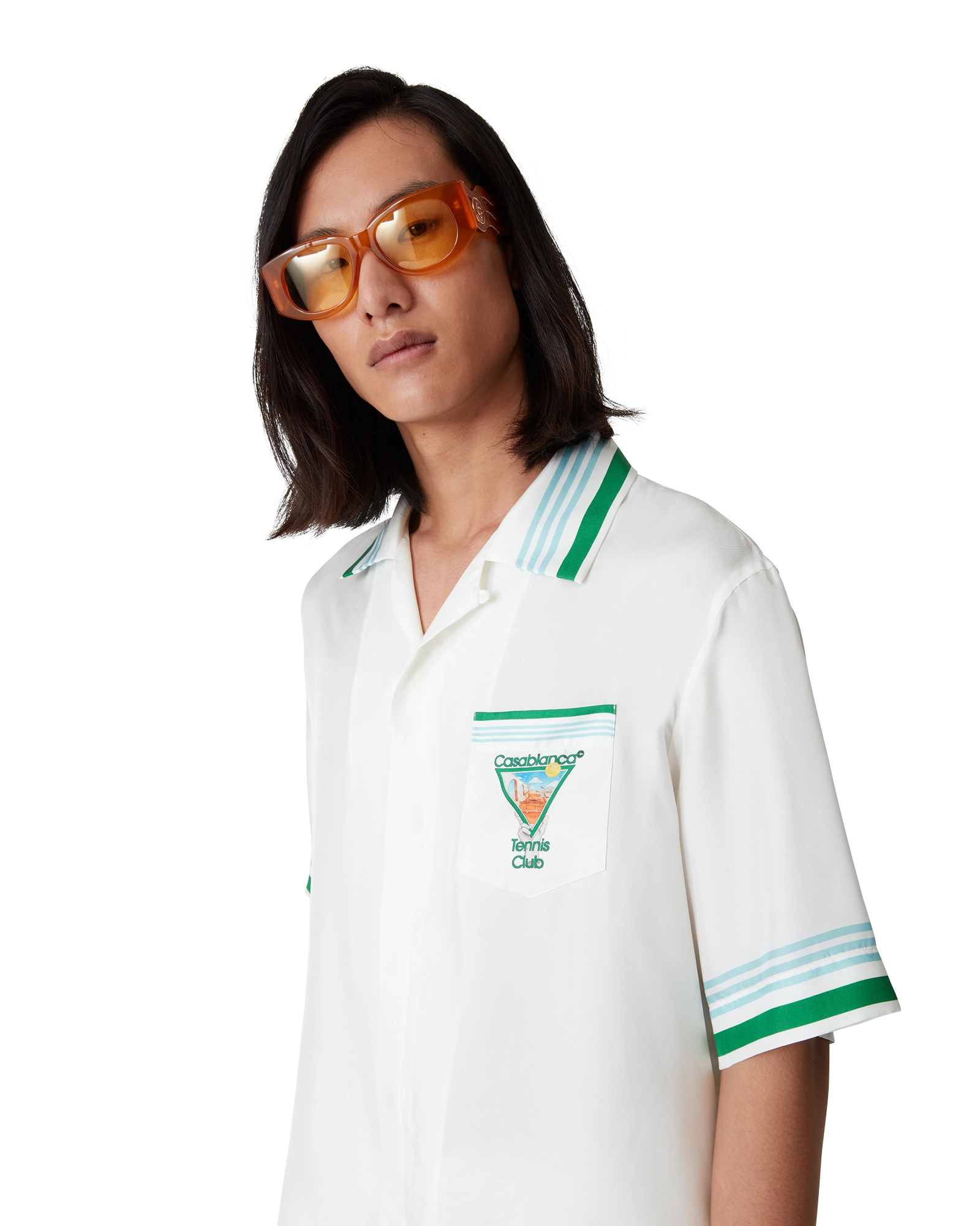 Metaphysical Tennis Icon Short Sleeve Silk Shirt - 图片 5