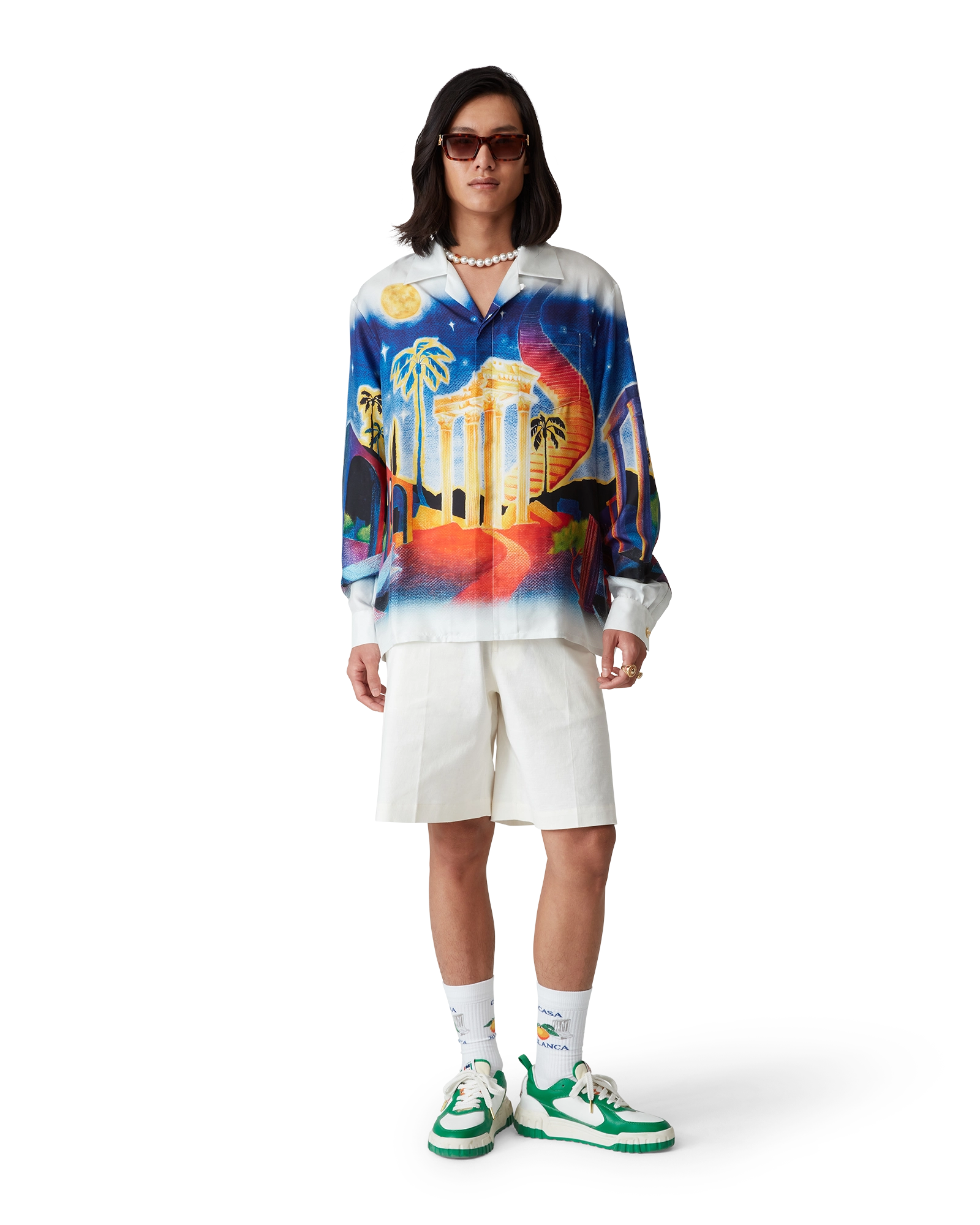 Midnight Acropolis Silk Long Sleeve Shirt - 图片 6