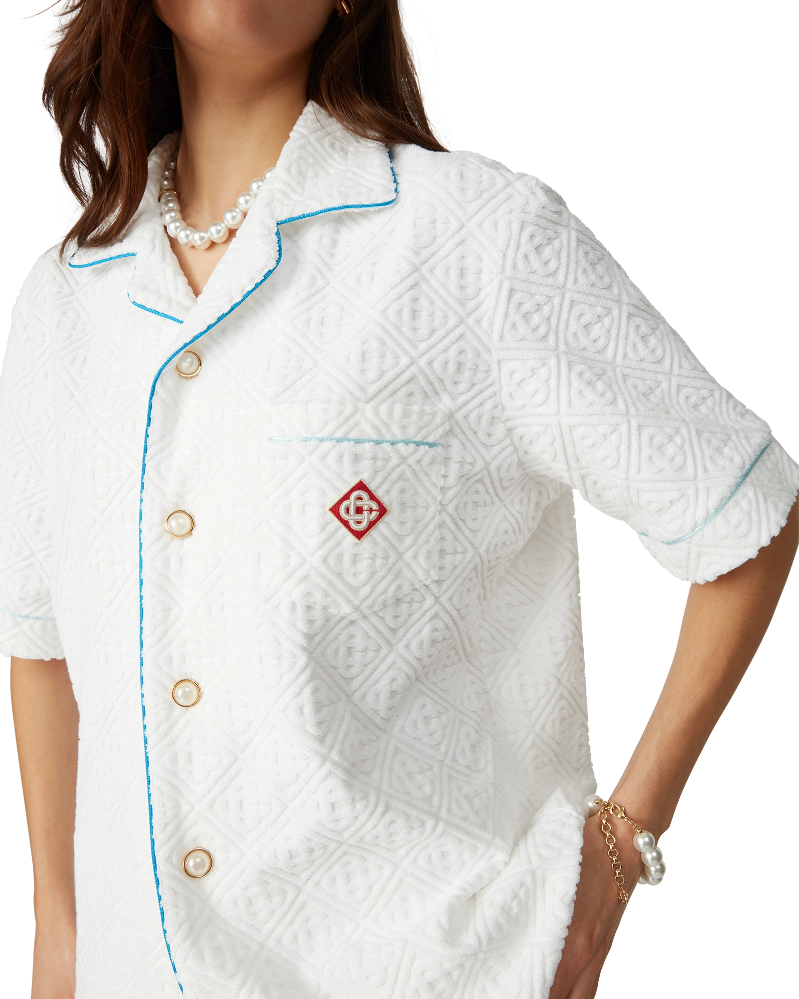 Monogram Short Sleeve Towelling Shirt - 图片 9