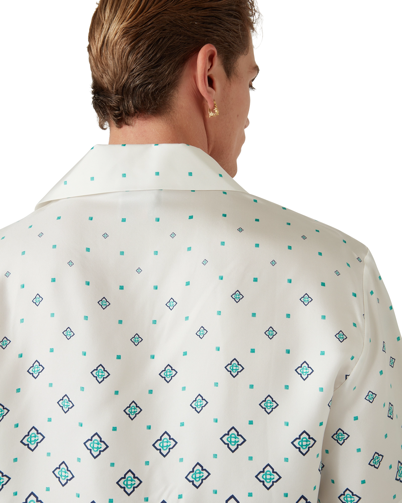 Gradient Monogram Short-Sleeve Silk Shirt - 图片 9