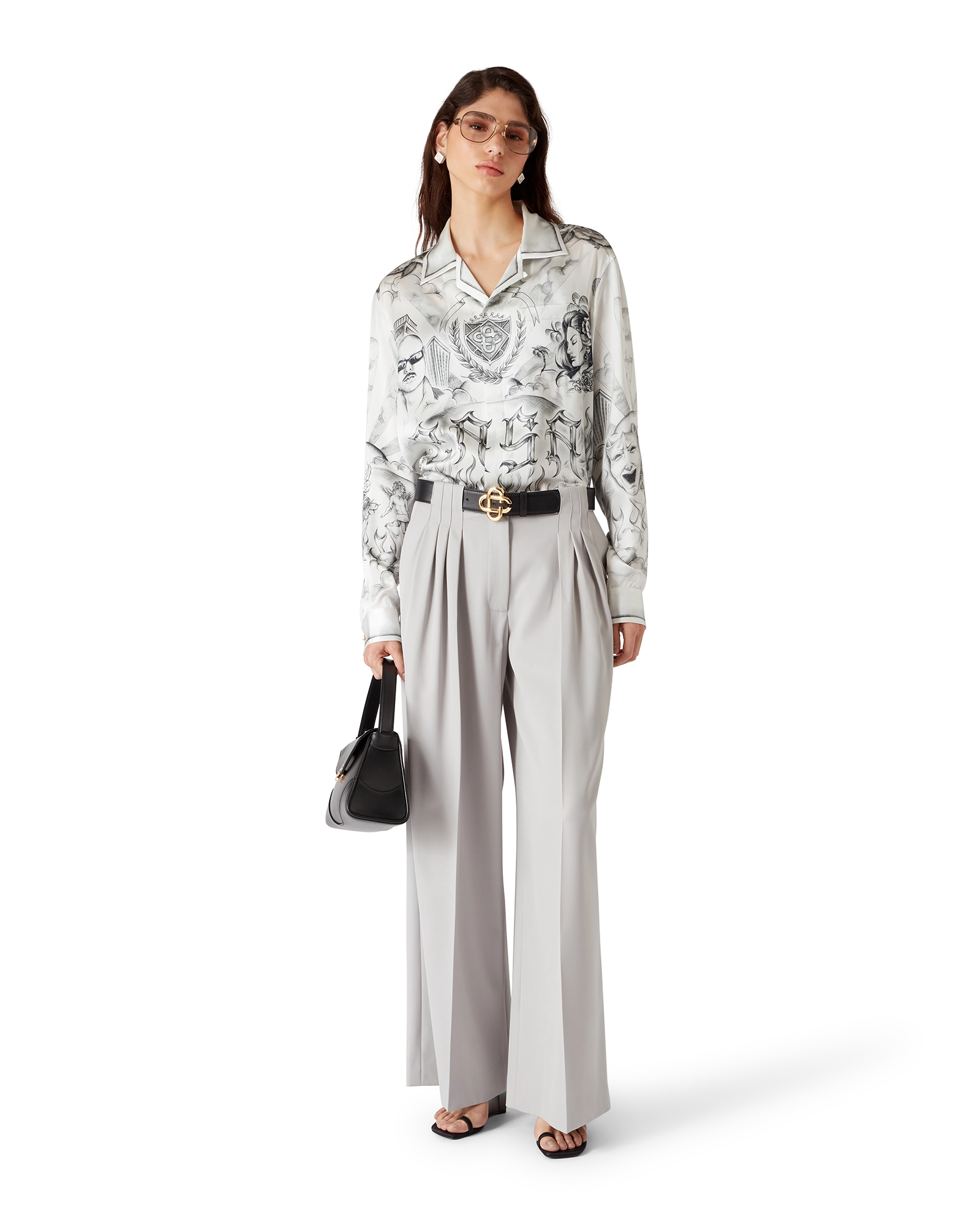 Tattoo Long Sleeve Silk Shirt - 图片 2