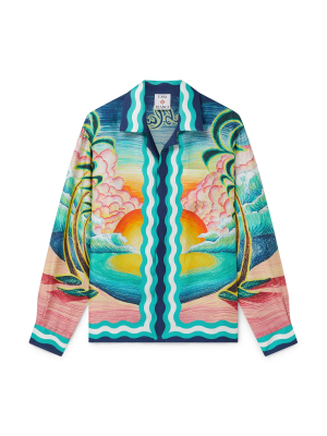 Danse De La Mer Long Sleeve Silk Shirt