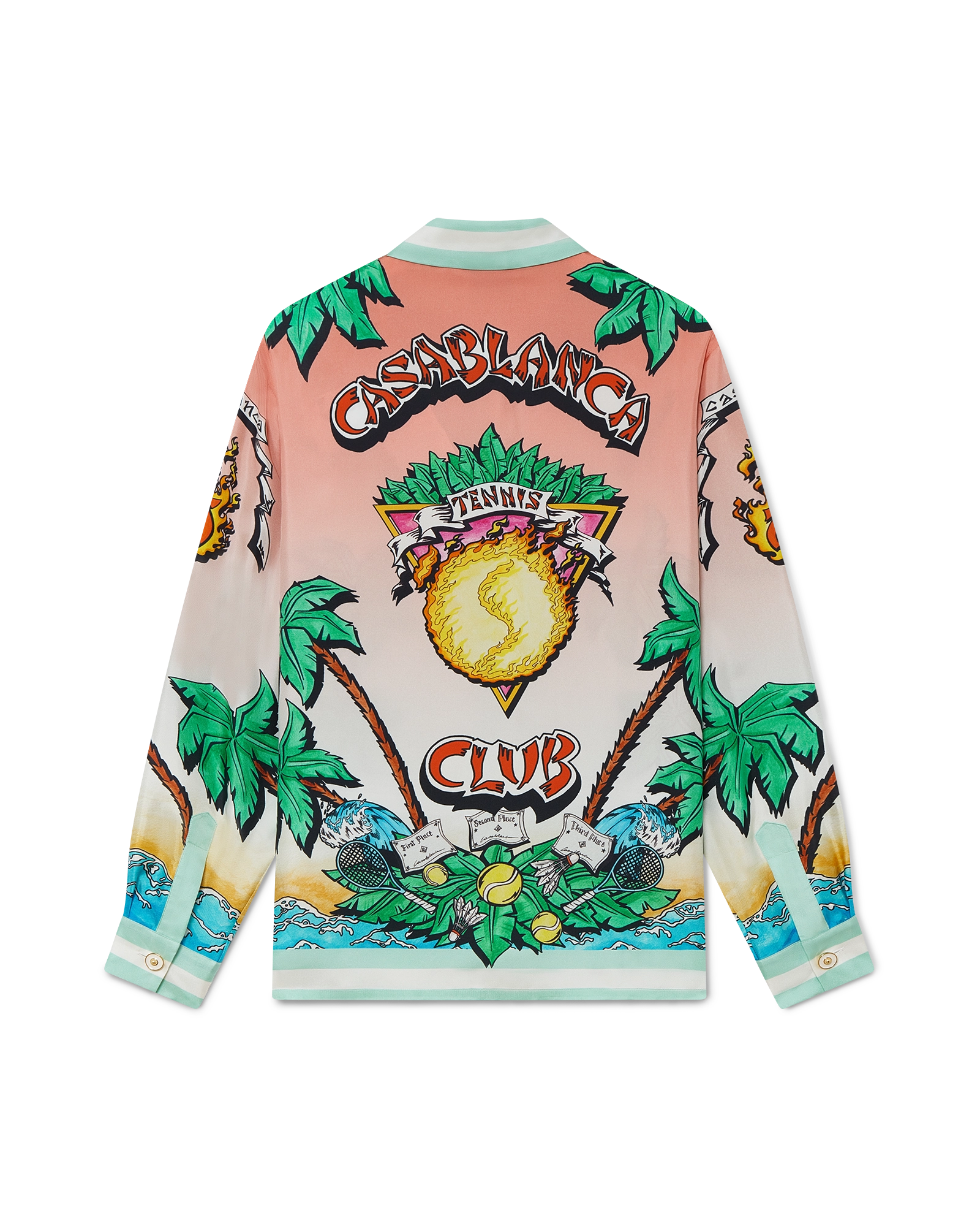 Tennis Club Long Sleeve Silk Shirt