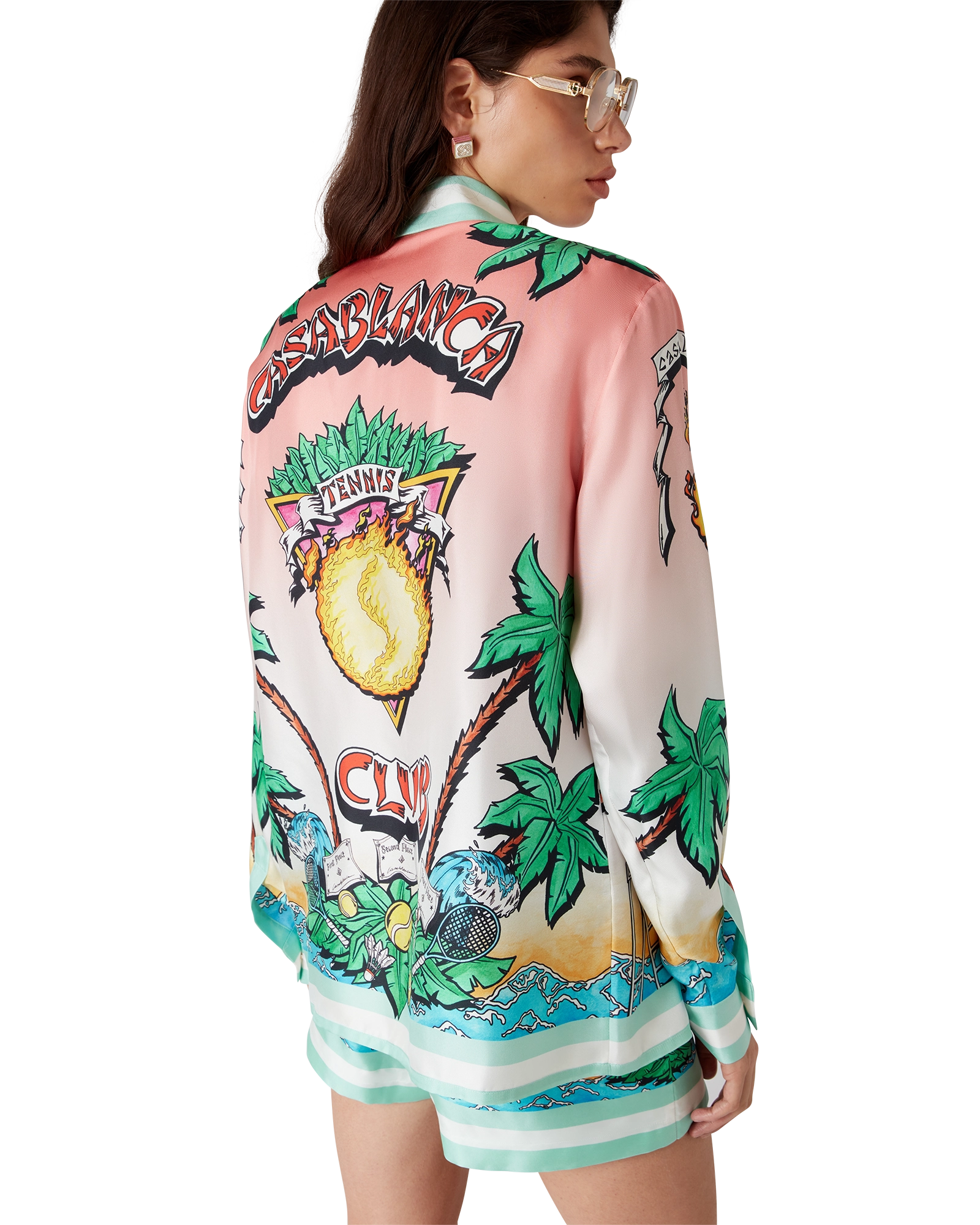 Tennis Club Long Sleeve Silk Shirt - 图片 4