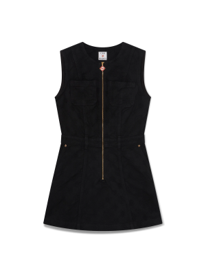 Denim Monogram Zip Dress
