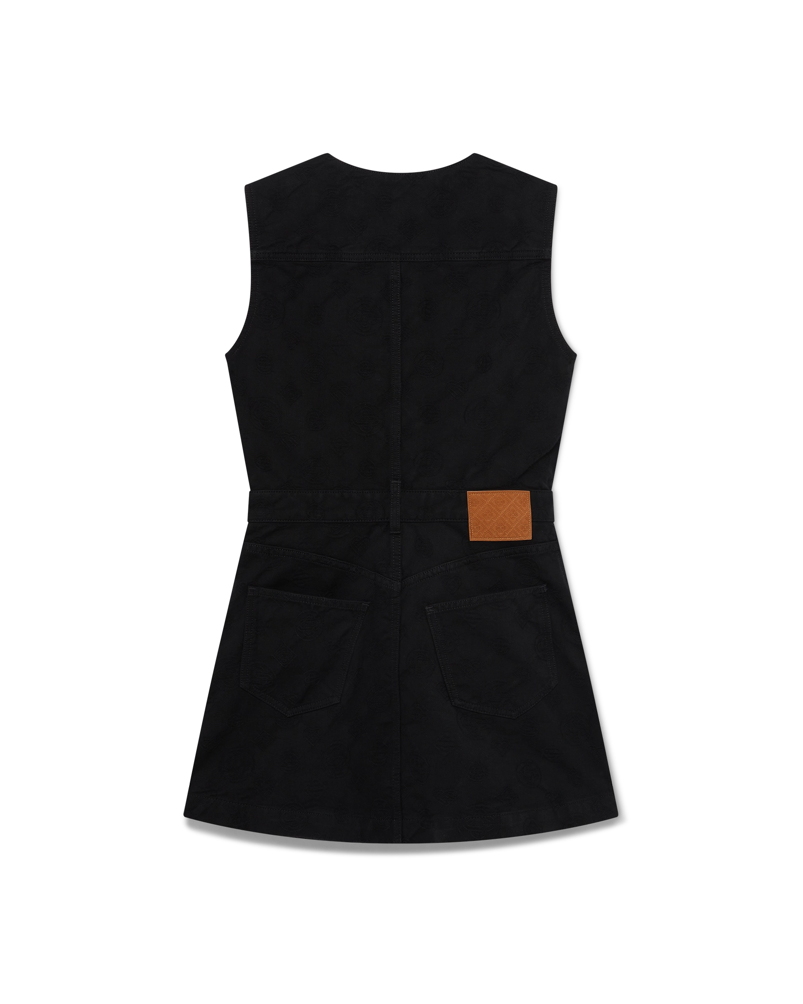 Denim Monogram Zip Dress - 图片 6