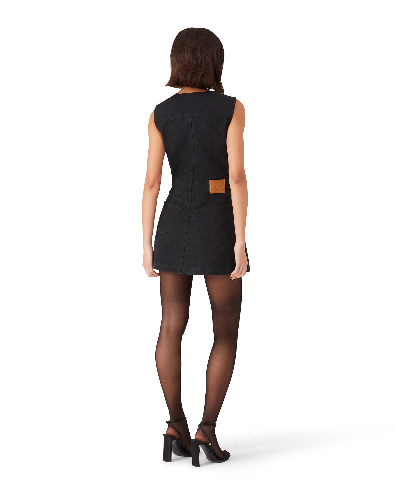 Denim Monogram Zip Dress - 图片 5