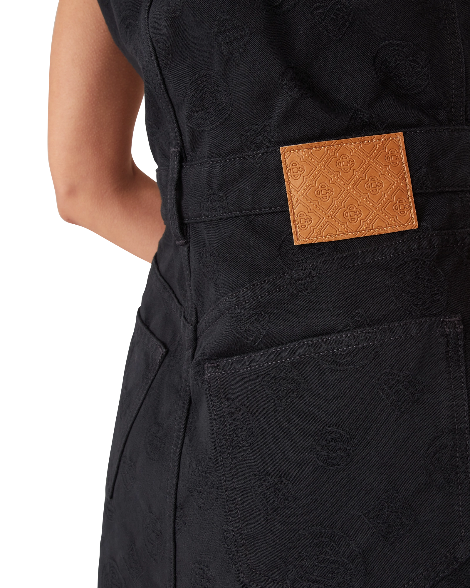 Denim Monogram Zip Dress - 图片 3