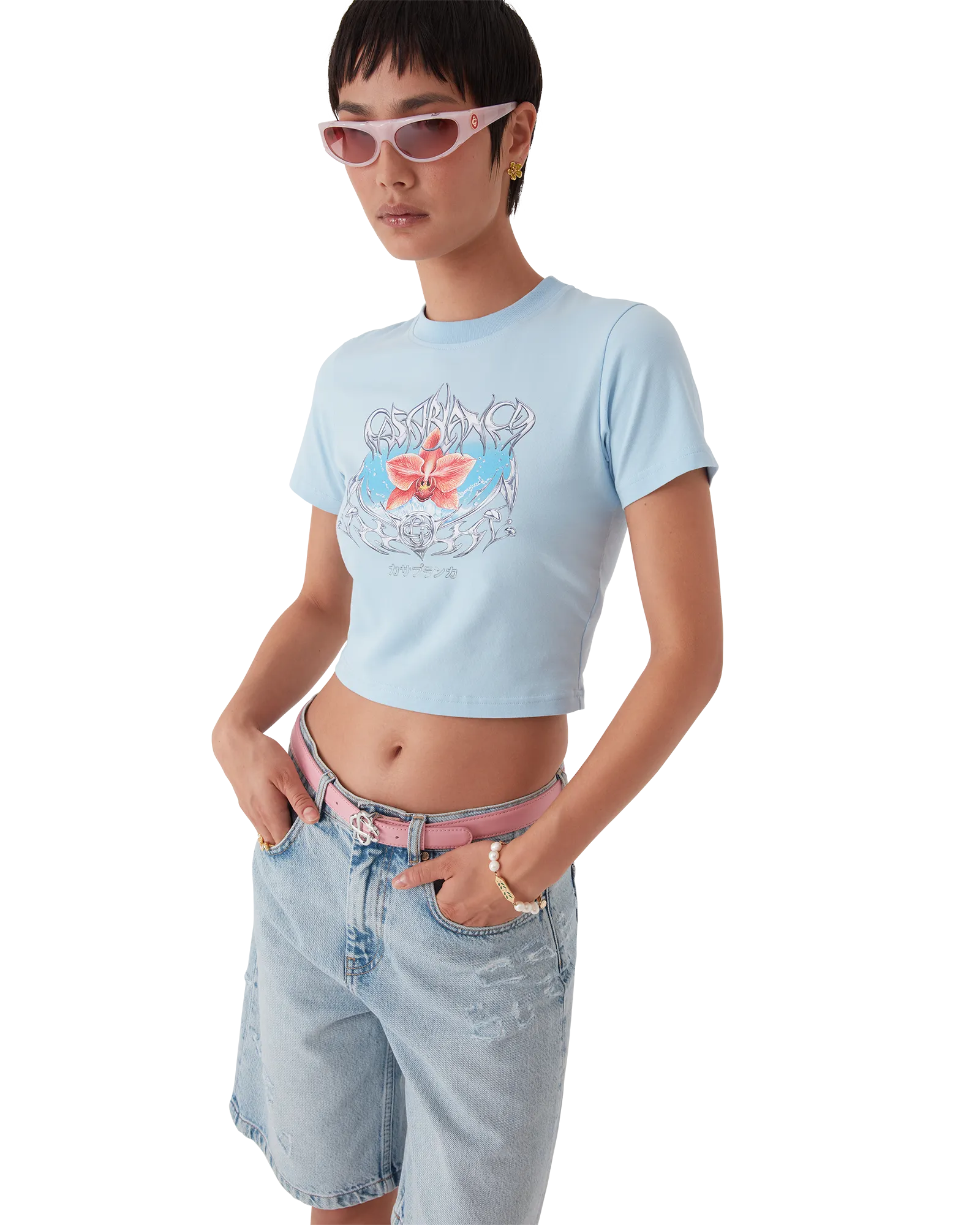 Blades Cropped Short Sleeve T-Shirt - 图片 4