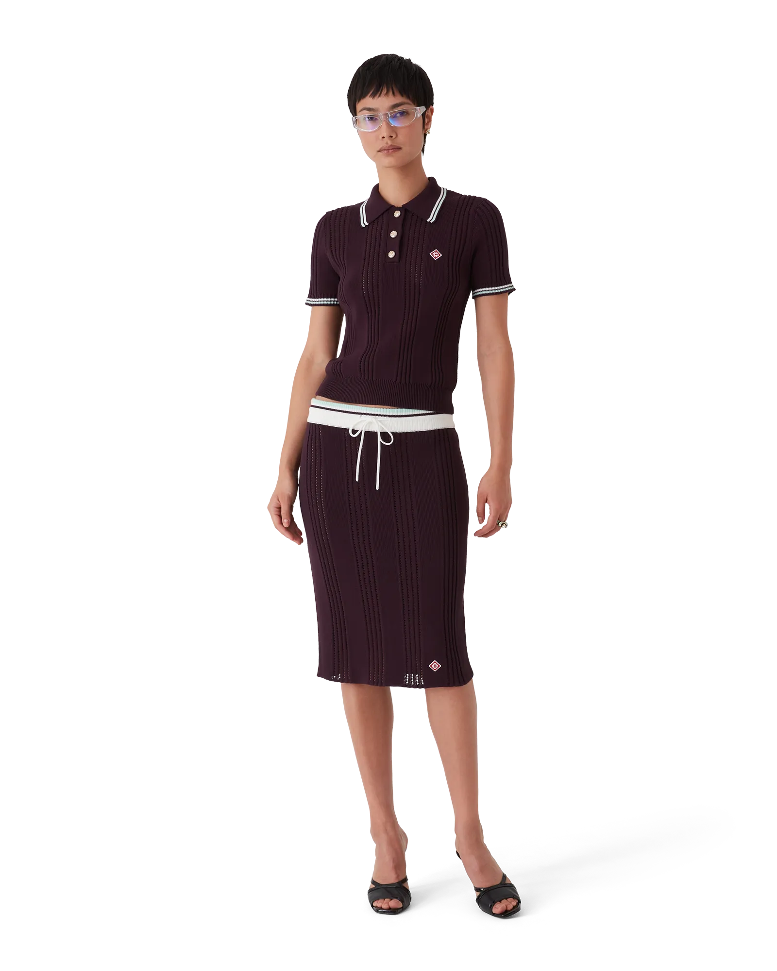 Cotton Knit Midi Skirt - 图片 2