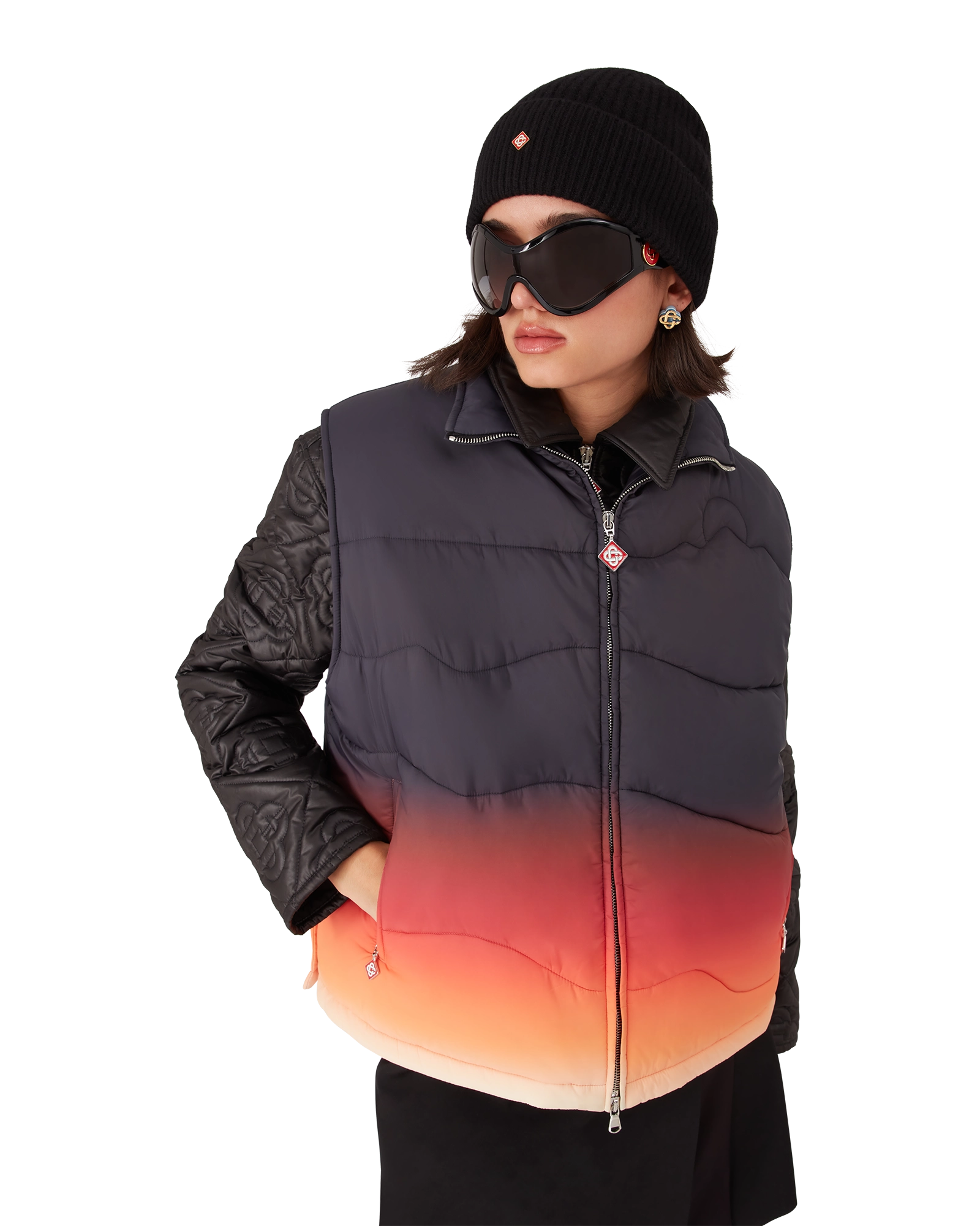 Gradient Nylon Puffer Gilet - 图片 4