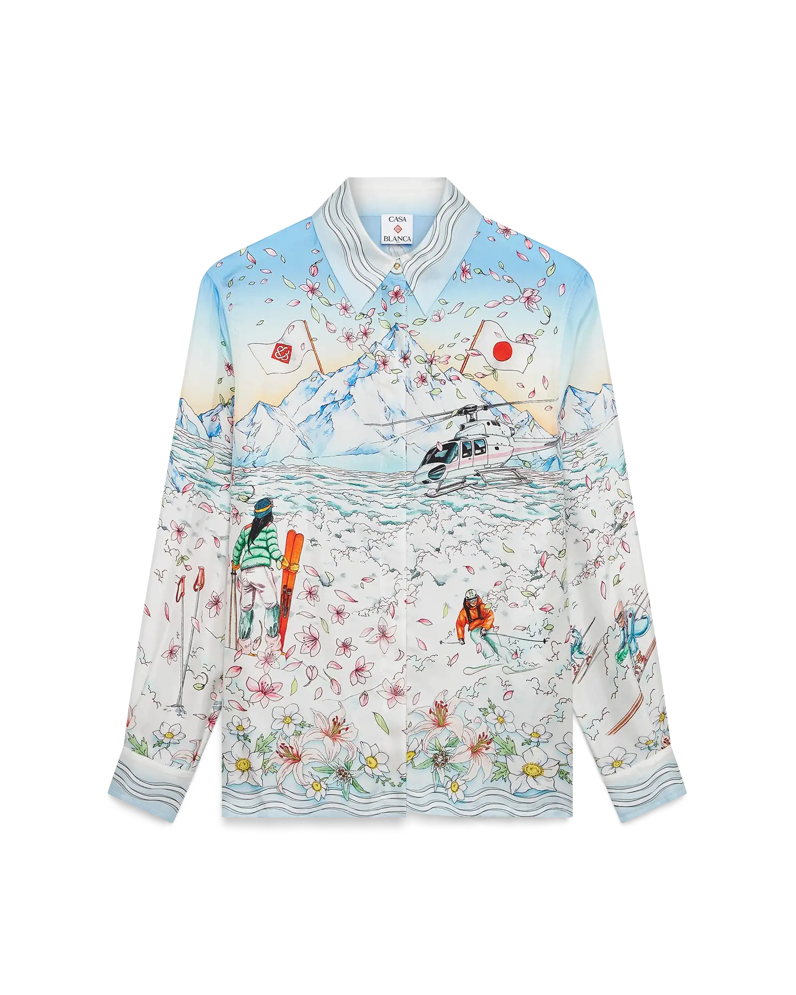 L'Hiver Fleuri Long Sleeve Silk Twill Shirt - 图片 6