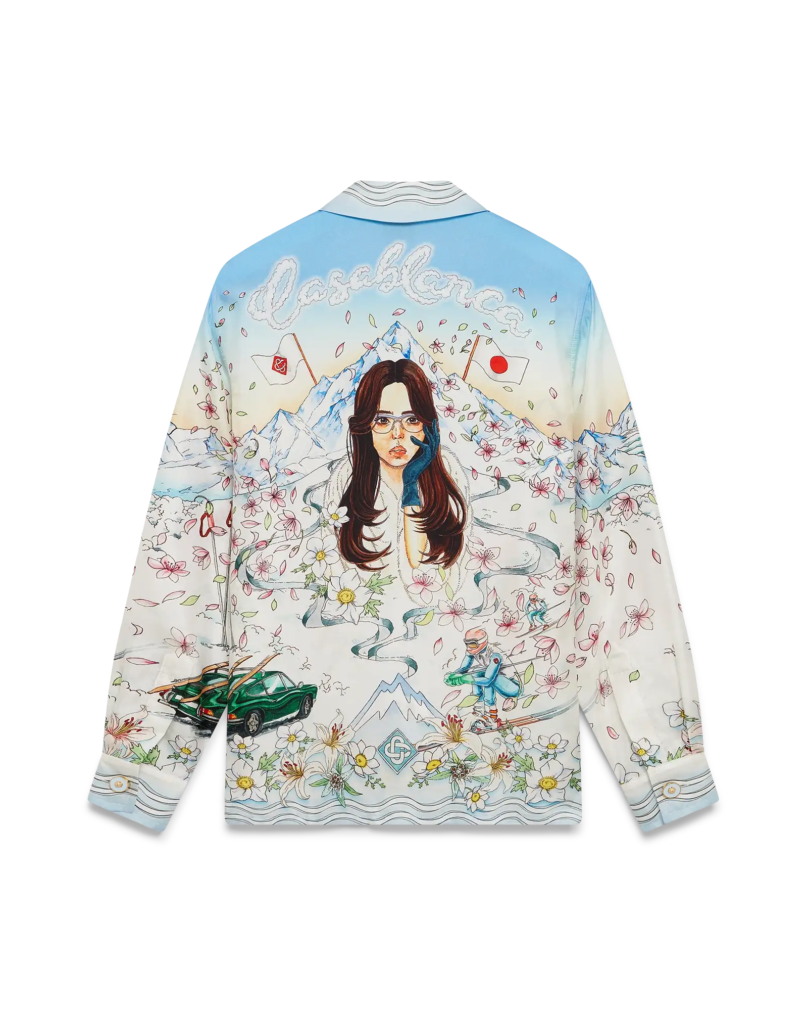 L'Hiver Fleuri Long Sleeve Silk Twill Shirt