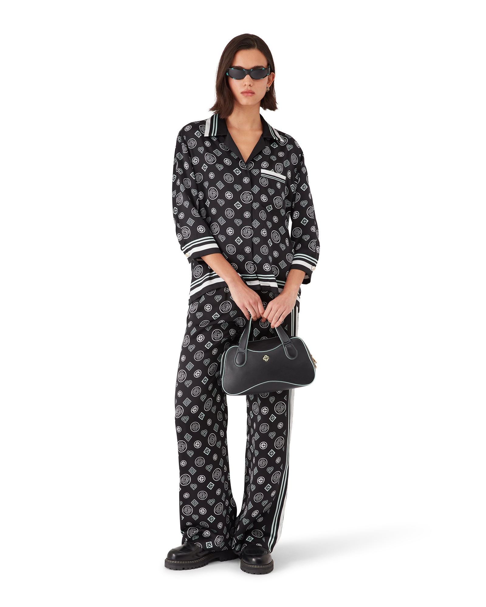 Monogram Pyjama Silk Satin Shirt - 图片 2