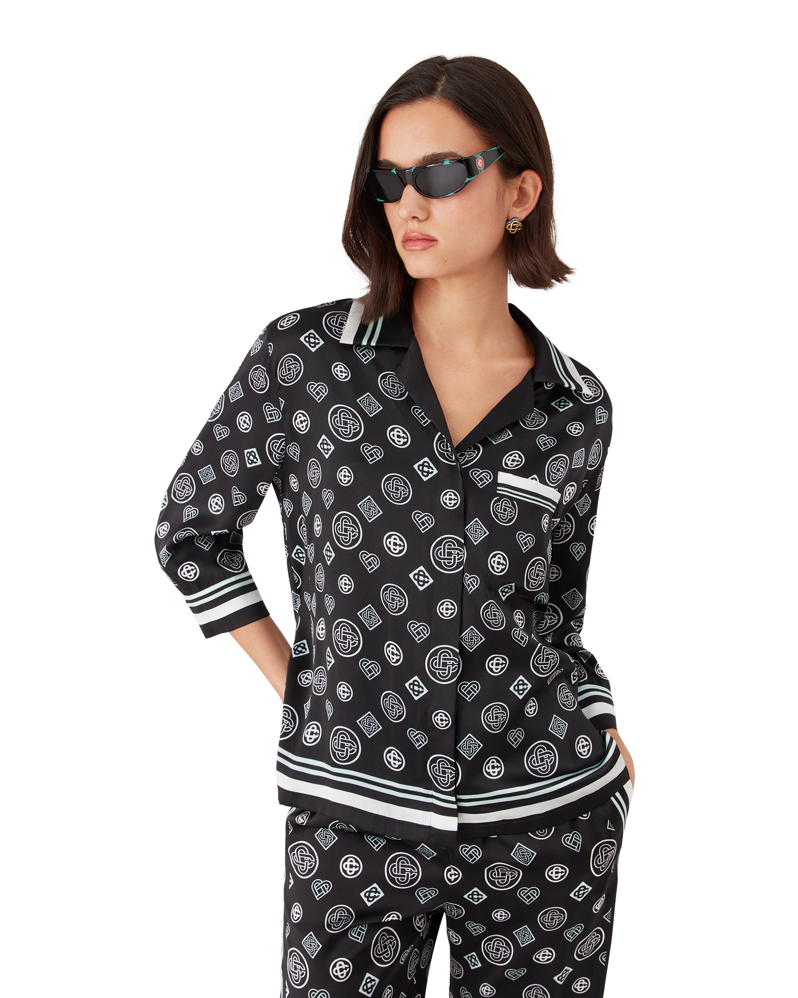 Monogram Pyjama Silk Satin Shirt - 图片 5