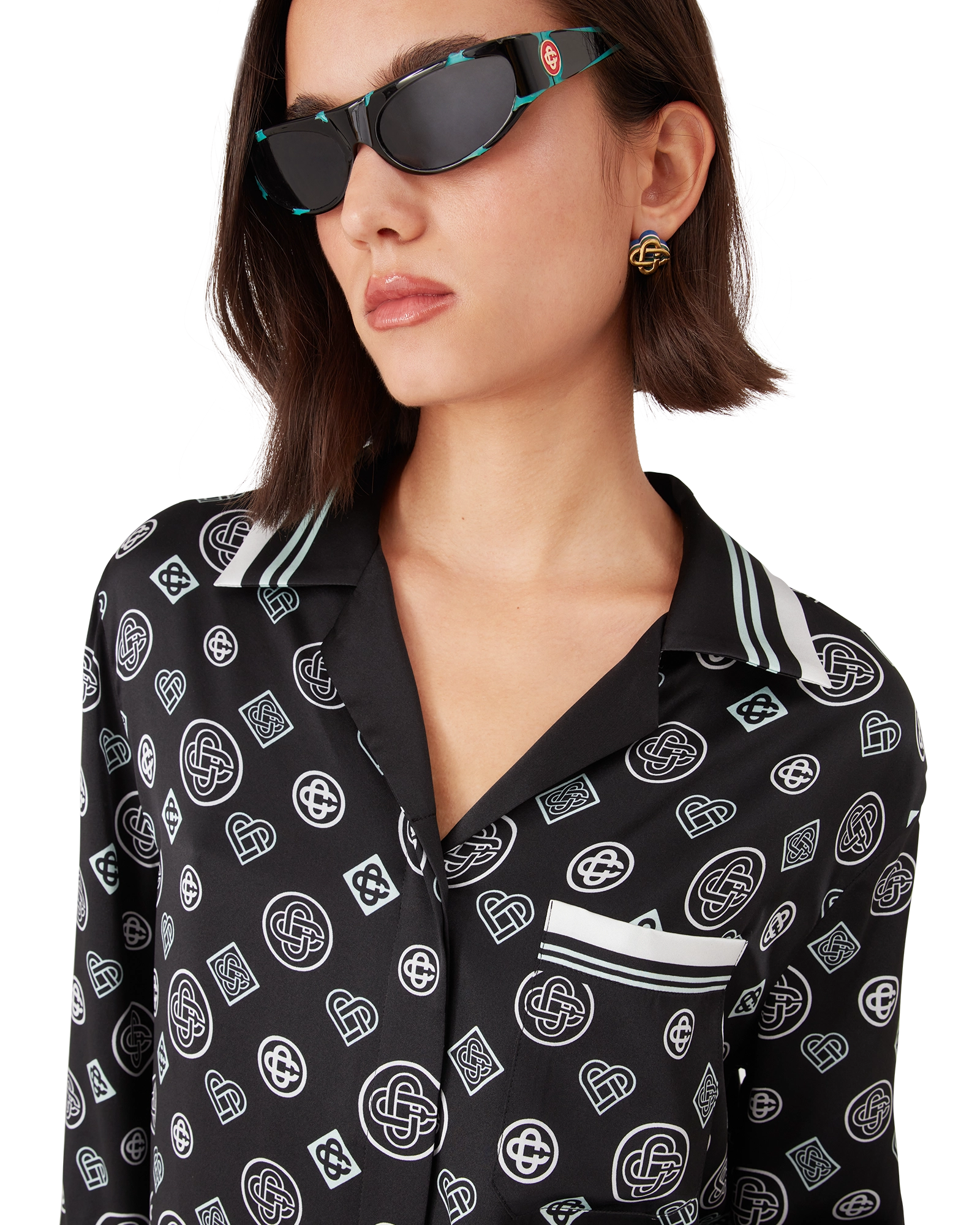 Monogram Pyjama Silk Satin Shirt - 图片 4