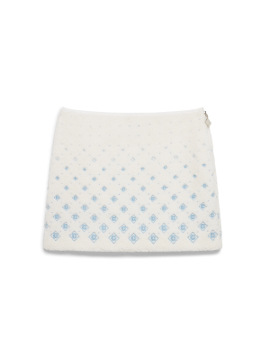 Embroidered Gradient Monogram Fleece Mini Skirt