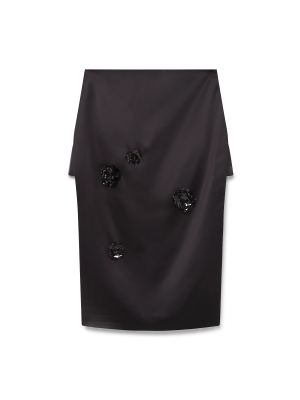 Duchesse Satin Midi Skirt